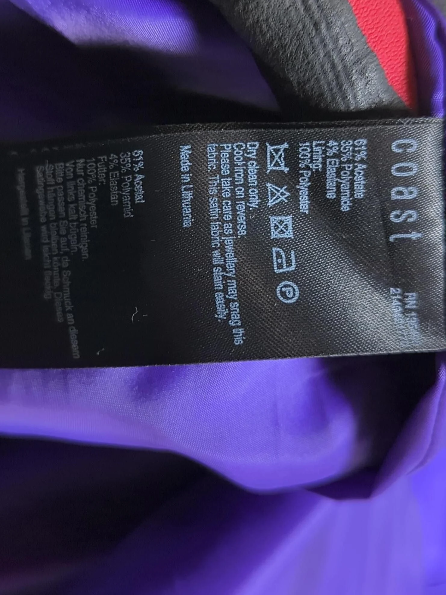 Coast Bodycon Mini Dress UK14 in Purple - Image 7