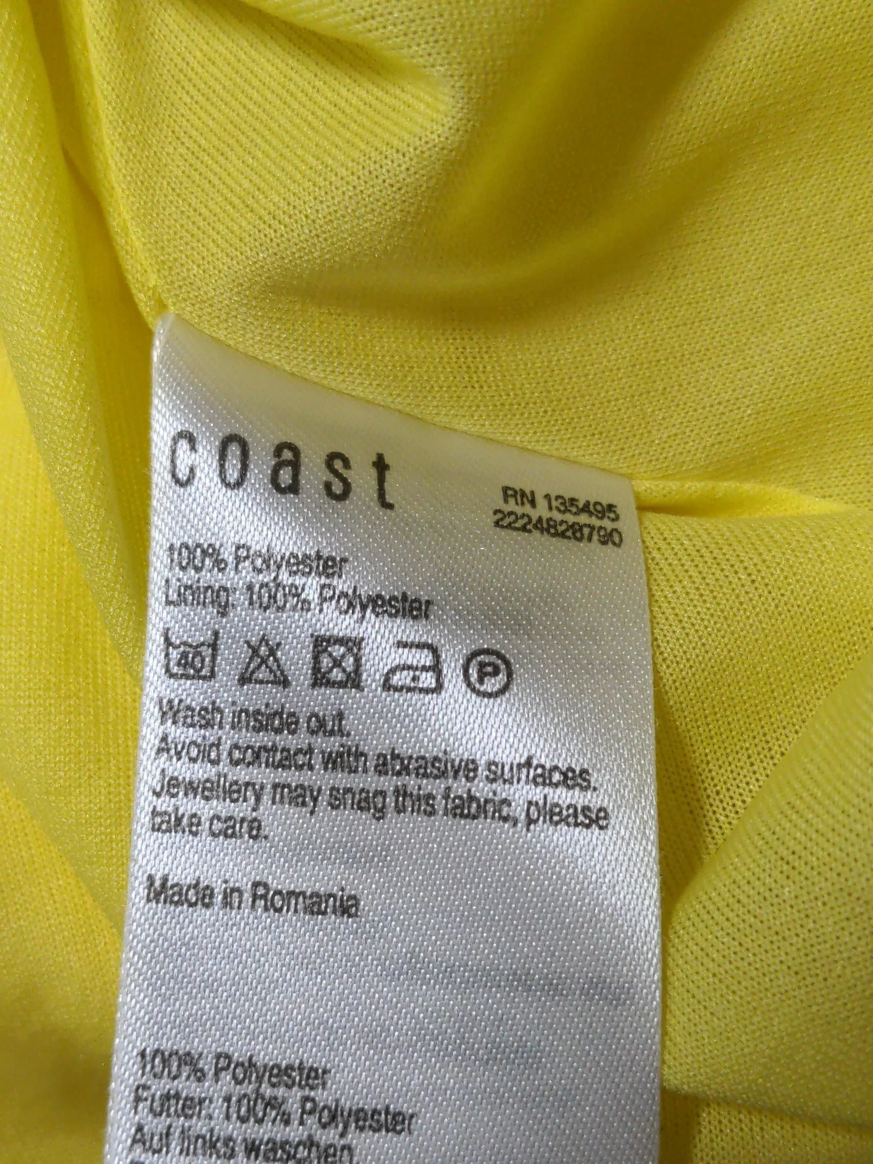 Coast Skater Mini Dress UK12 in Yellow - Image 7