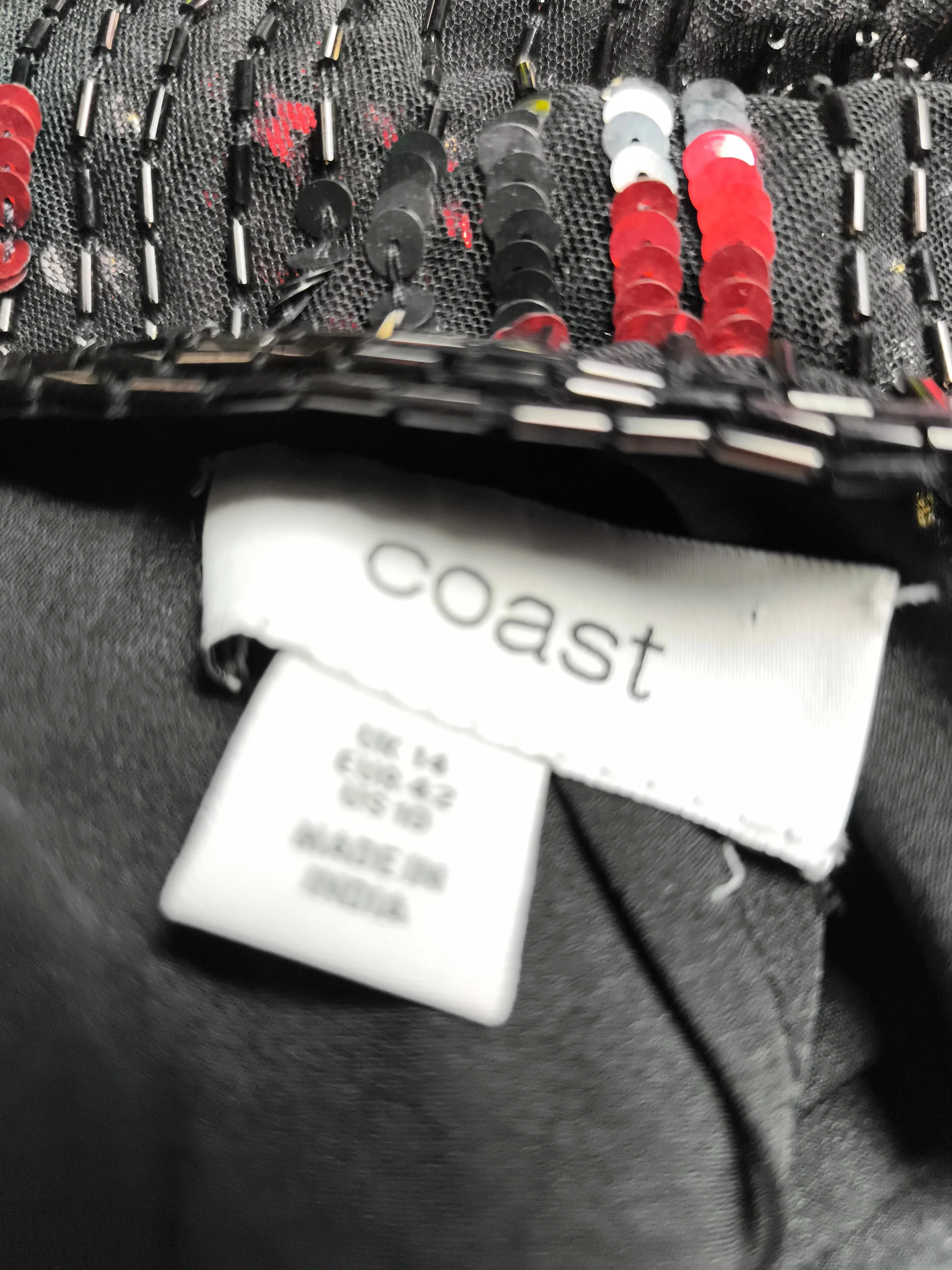 Coast Slip Midi Dress UK14 in Black - Image 5