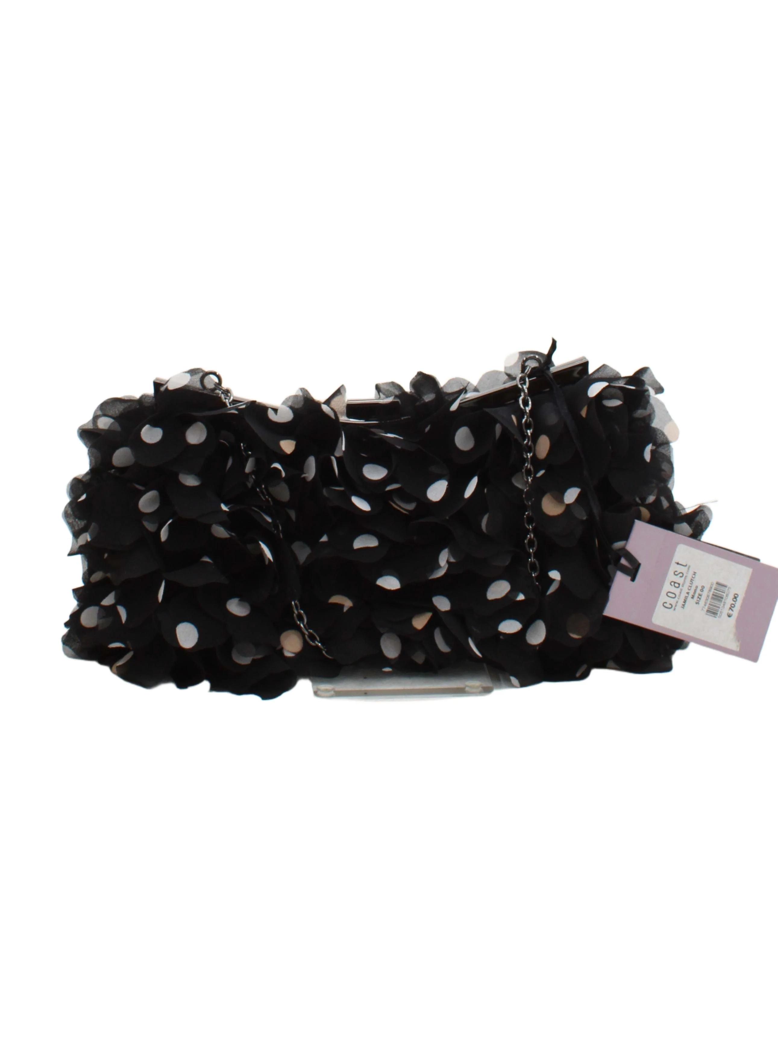 Coast Women's Bag Black Polkadot Acetate with Polyester Clutch