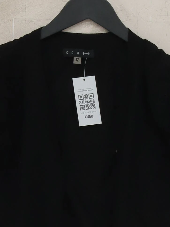 Coast Women's Cardigan UK 12 Black Viscose with Polyamide Round Neck Cardigan - Image 3