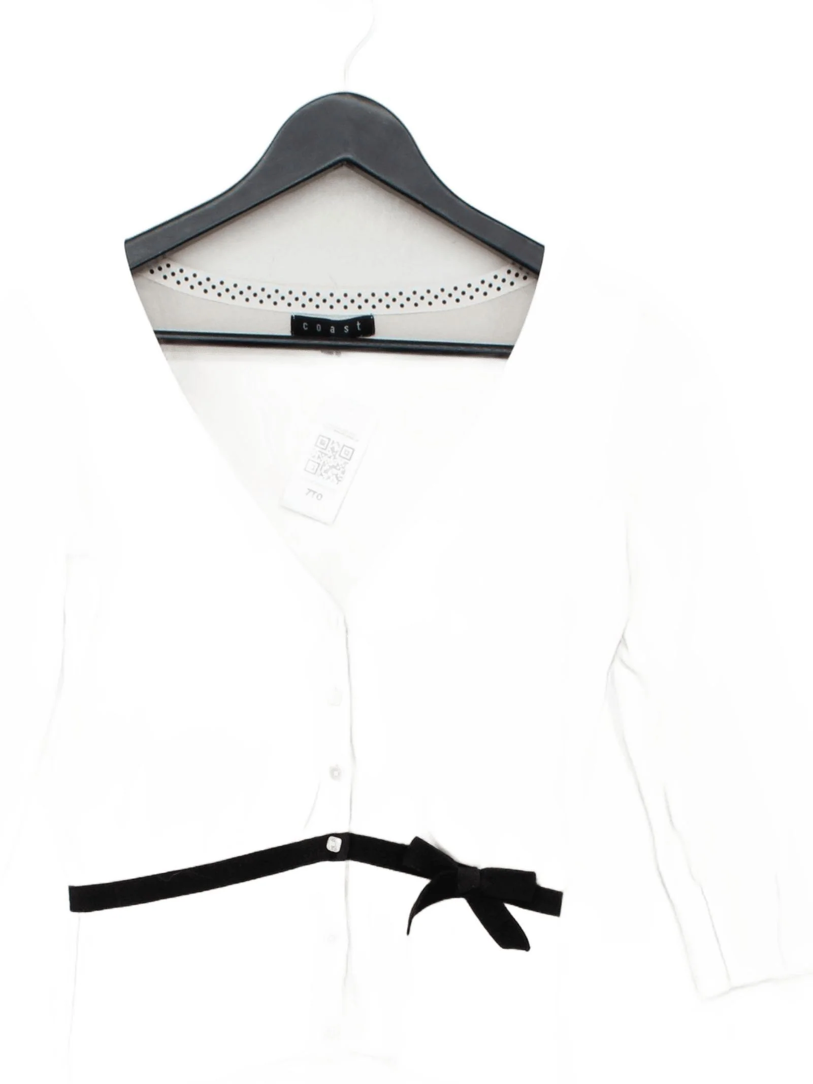 Coast Women's Cardigan UK 8 White Cotton with Polyamide, Elastane Cardigan