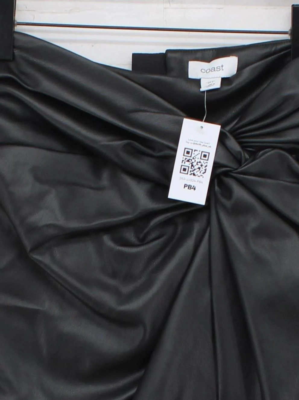 Coast Women's Midi Skirt UK 12 Black Faux Leather - Image 3