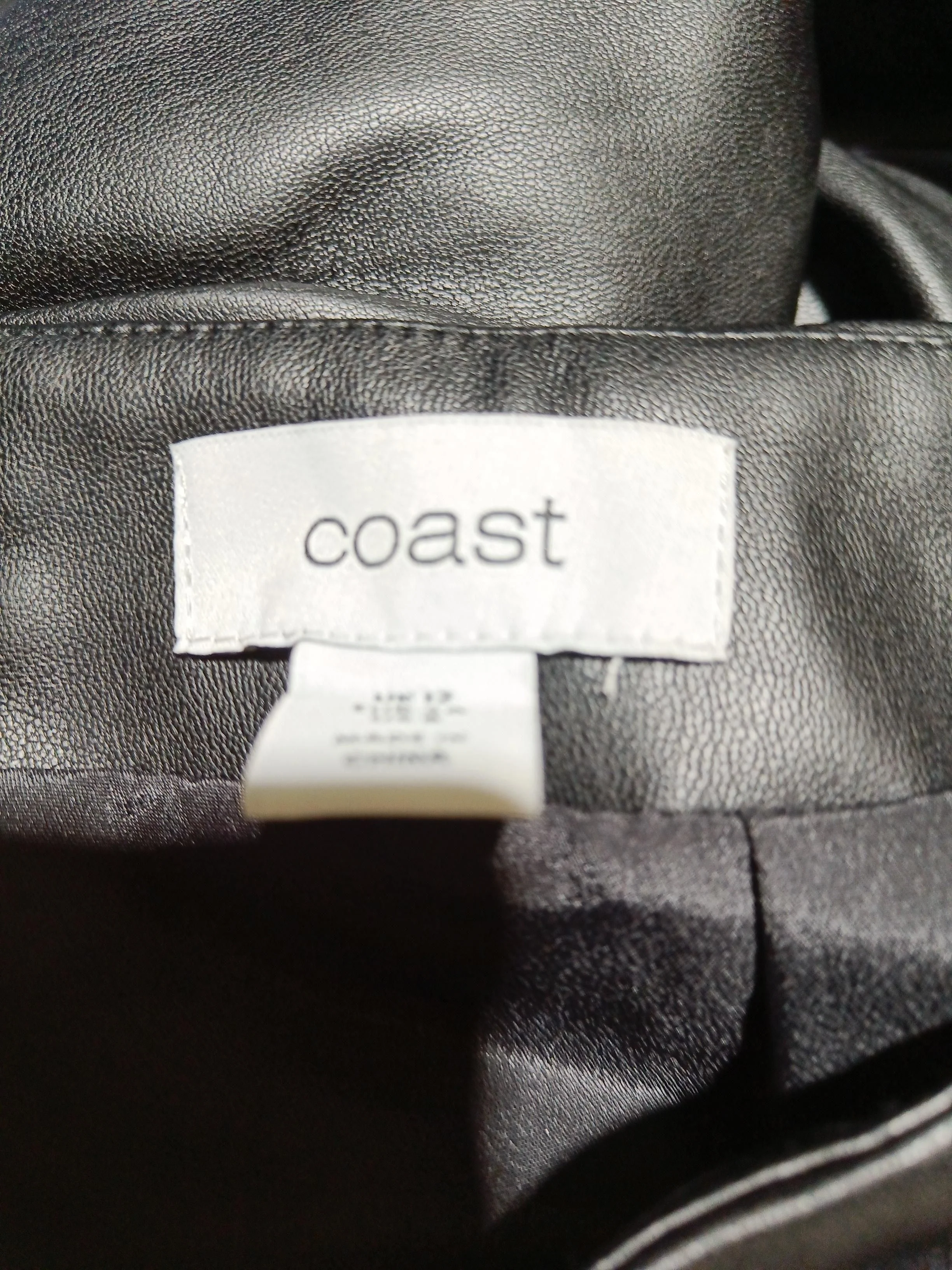 Coast Women's Midi Skirt UK 12 Black Faux Leather - Image 7