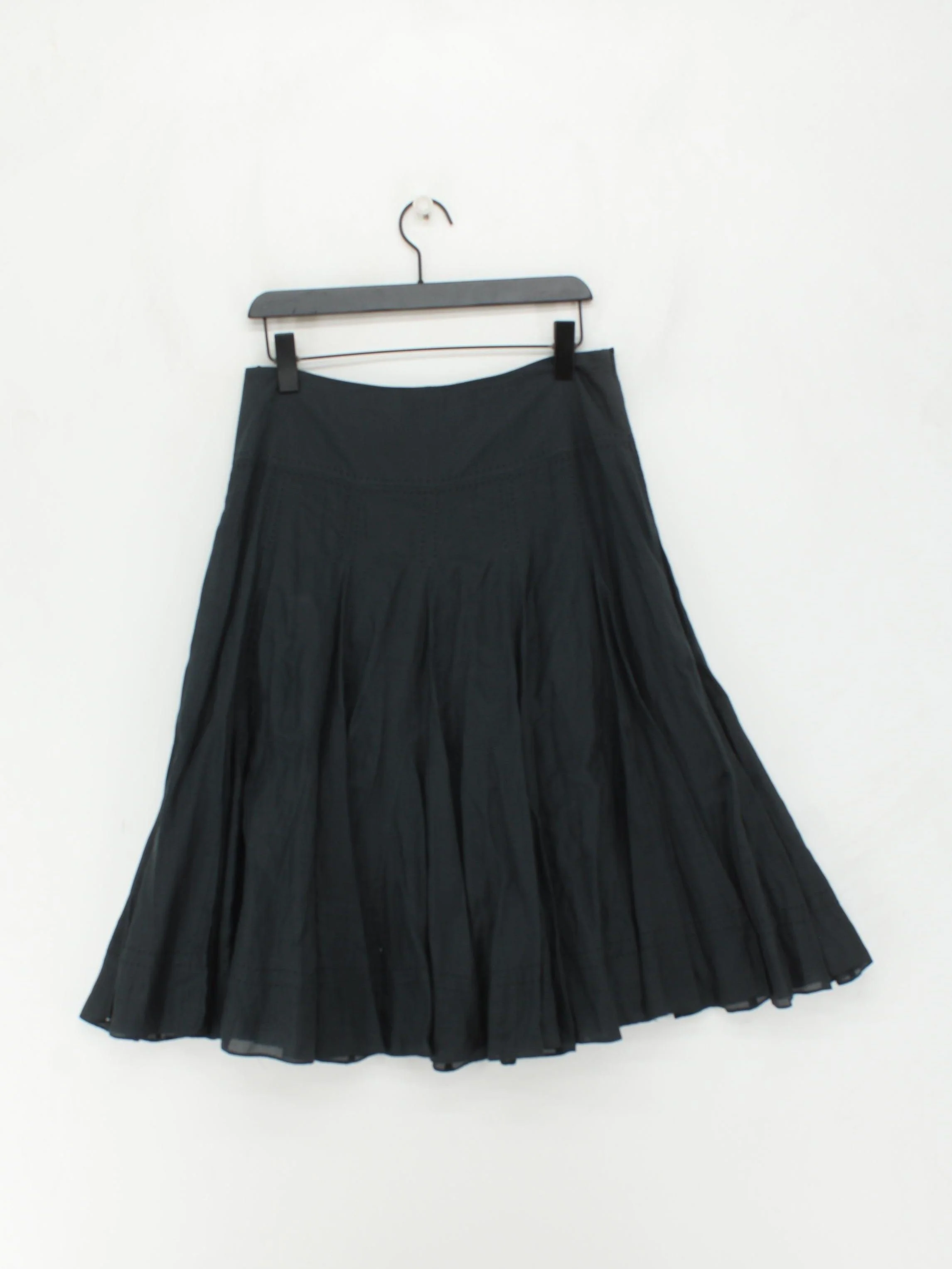 Coast Women's Midi Skirt UK 12 Blue Cotton with Silk Midi A-Line - Image 2