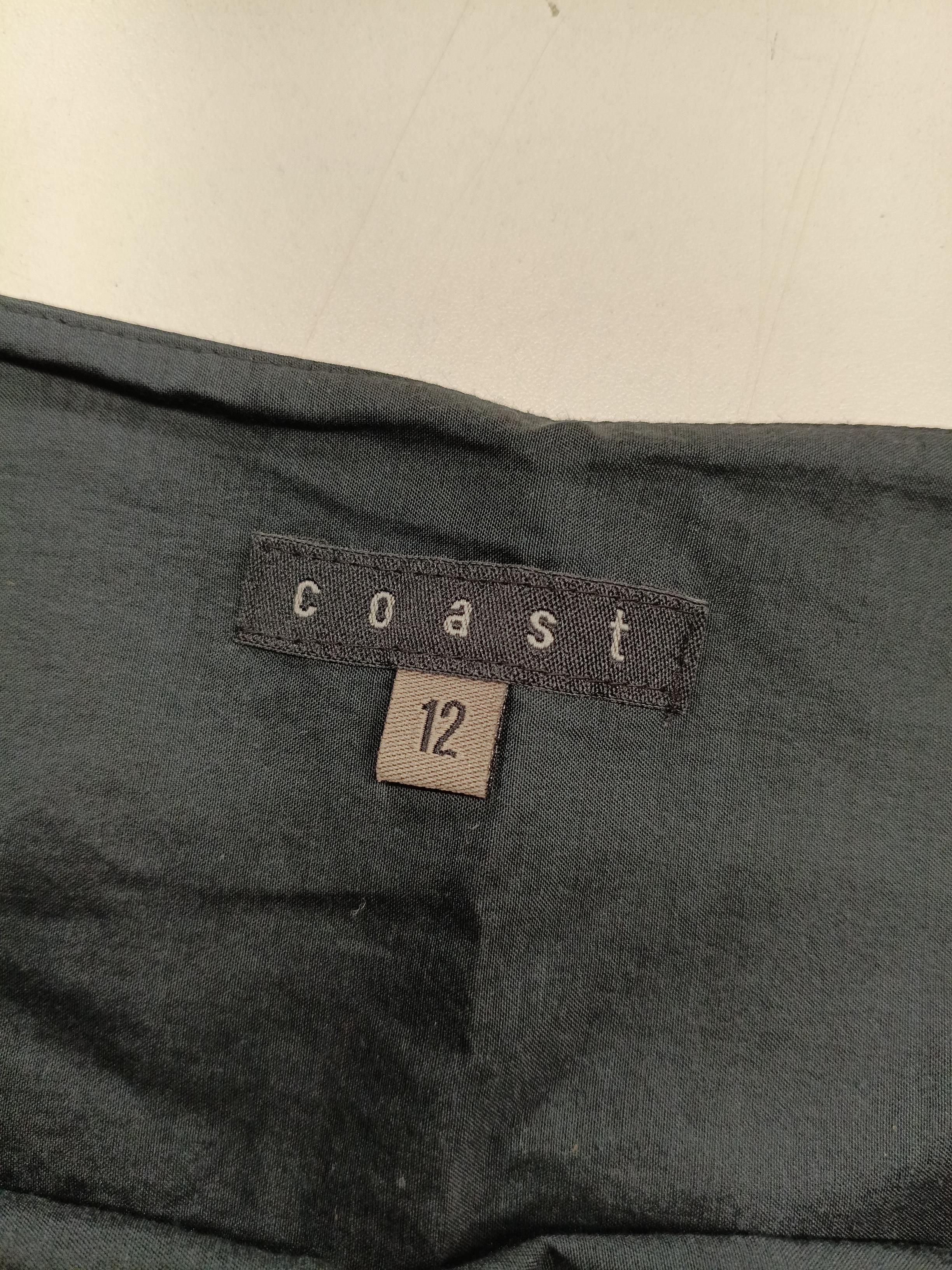 Coast Women's Midi Skirt UK 12 Blue Cotton with Silk Midi A-Line - Image 5