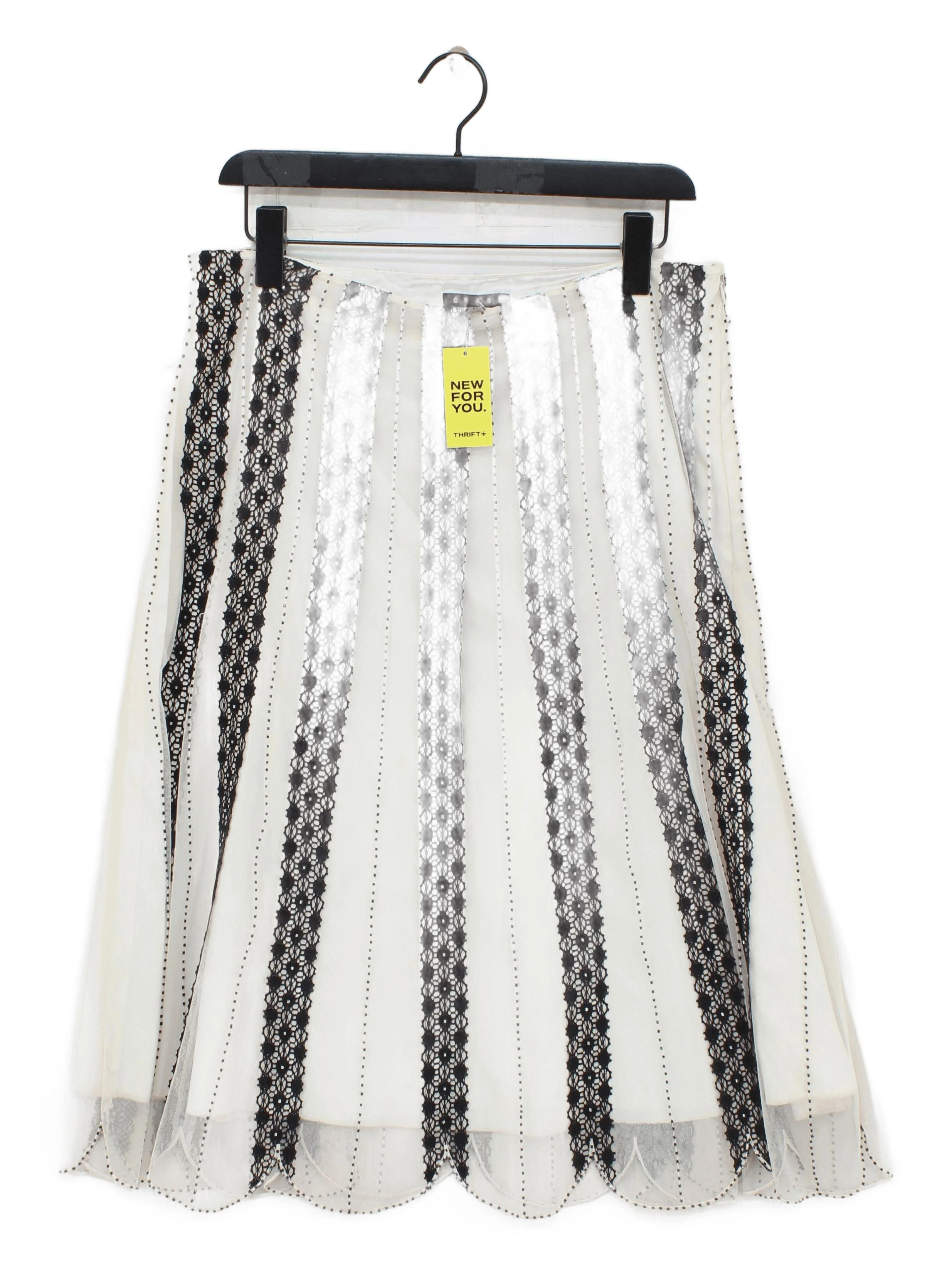 Coast Women's Midi Skirt UK 14 White Polyester with Acetate Midi A-Line