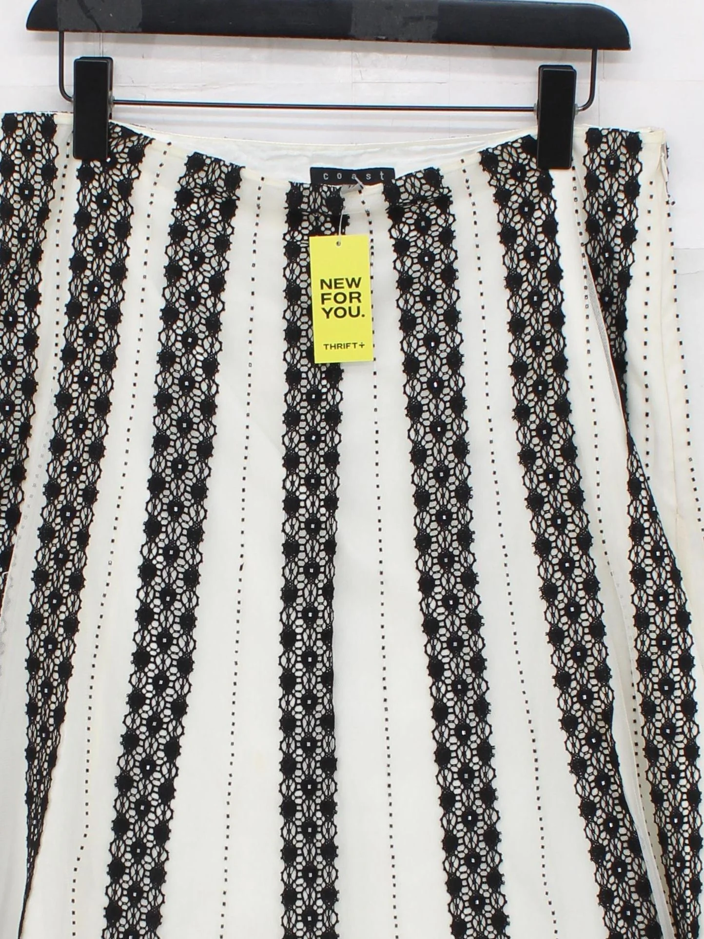 Coast Women's Midi Skirt UK 14 White Polyester with Acetate Midi A-Line - Image 3