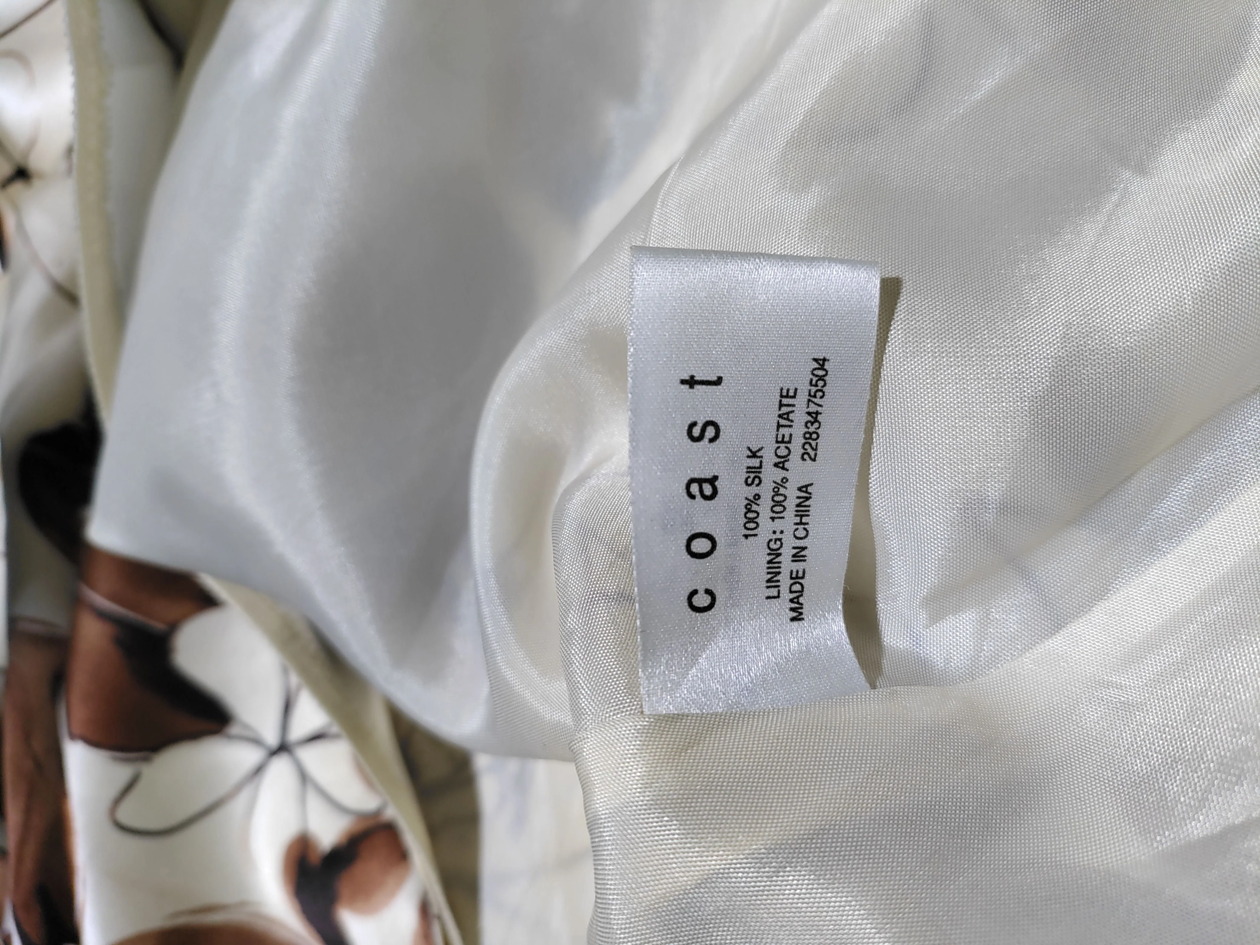 Coast Women's Midi Skirt UK 8 Cream Floral Silk with Acetate Midi A-Line - Image 6