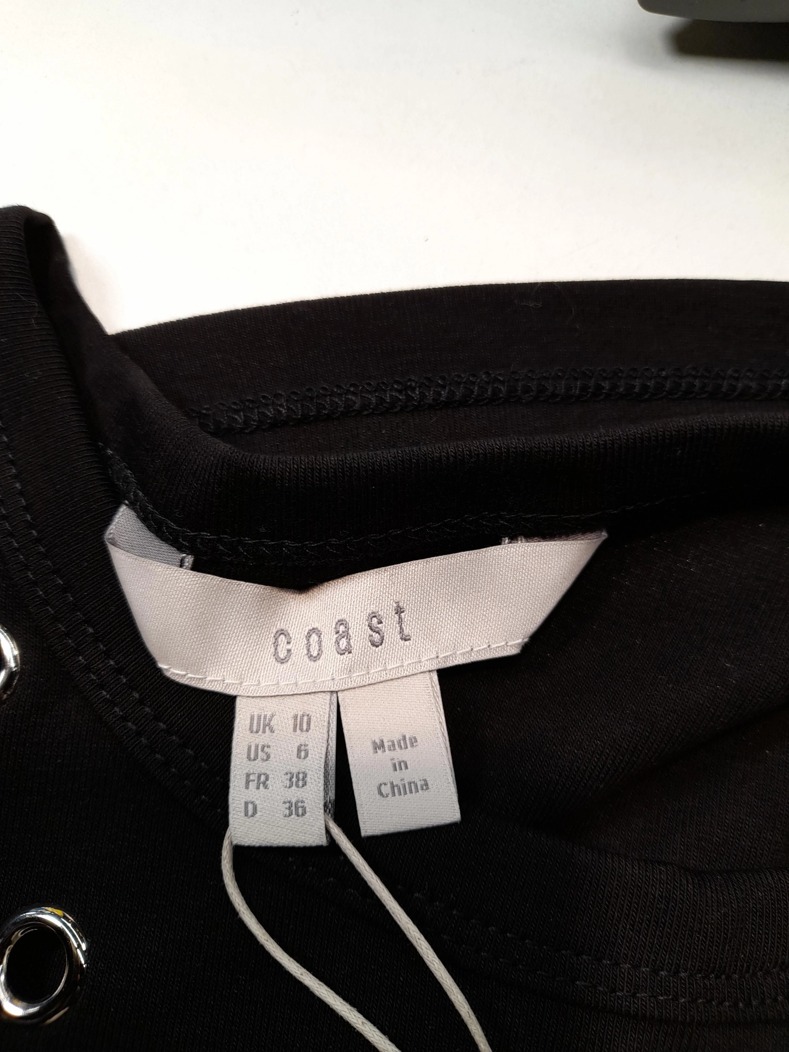 Coast Women's T-Shirt UK 10 Black Cotton with Elastane Basic New with tags - Image 5
