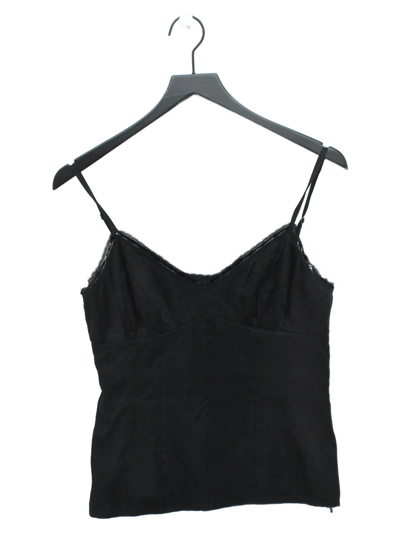 Coast Women's T-Shirt UK 12 Black Silk with Elastane Sleeveless V-Neck Camisole