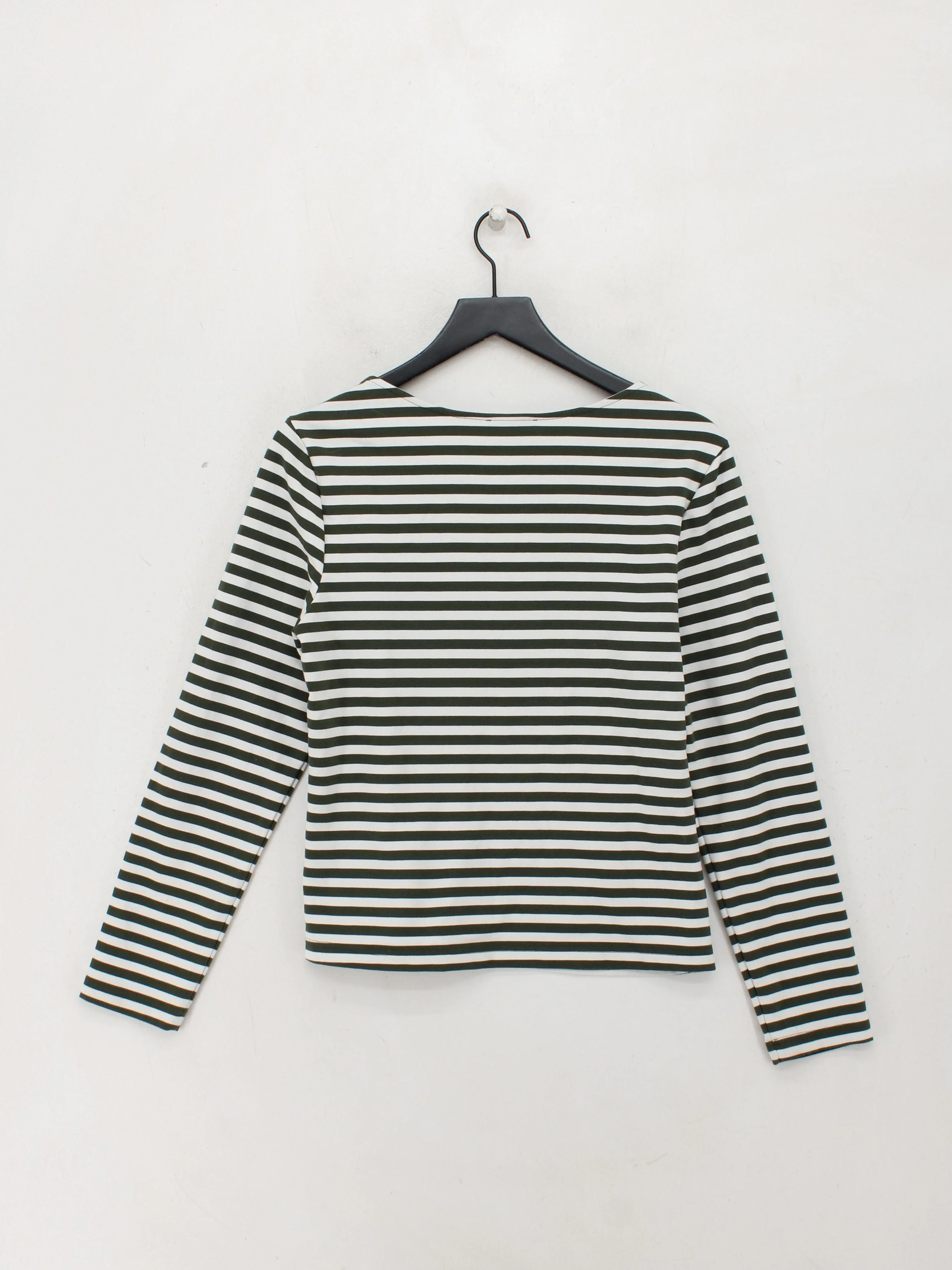 Coast Women's Top L Green Striped 100% Other Long Sleeve Round Neck Jersey - Image 2