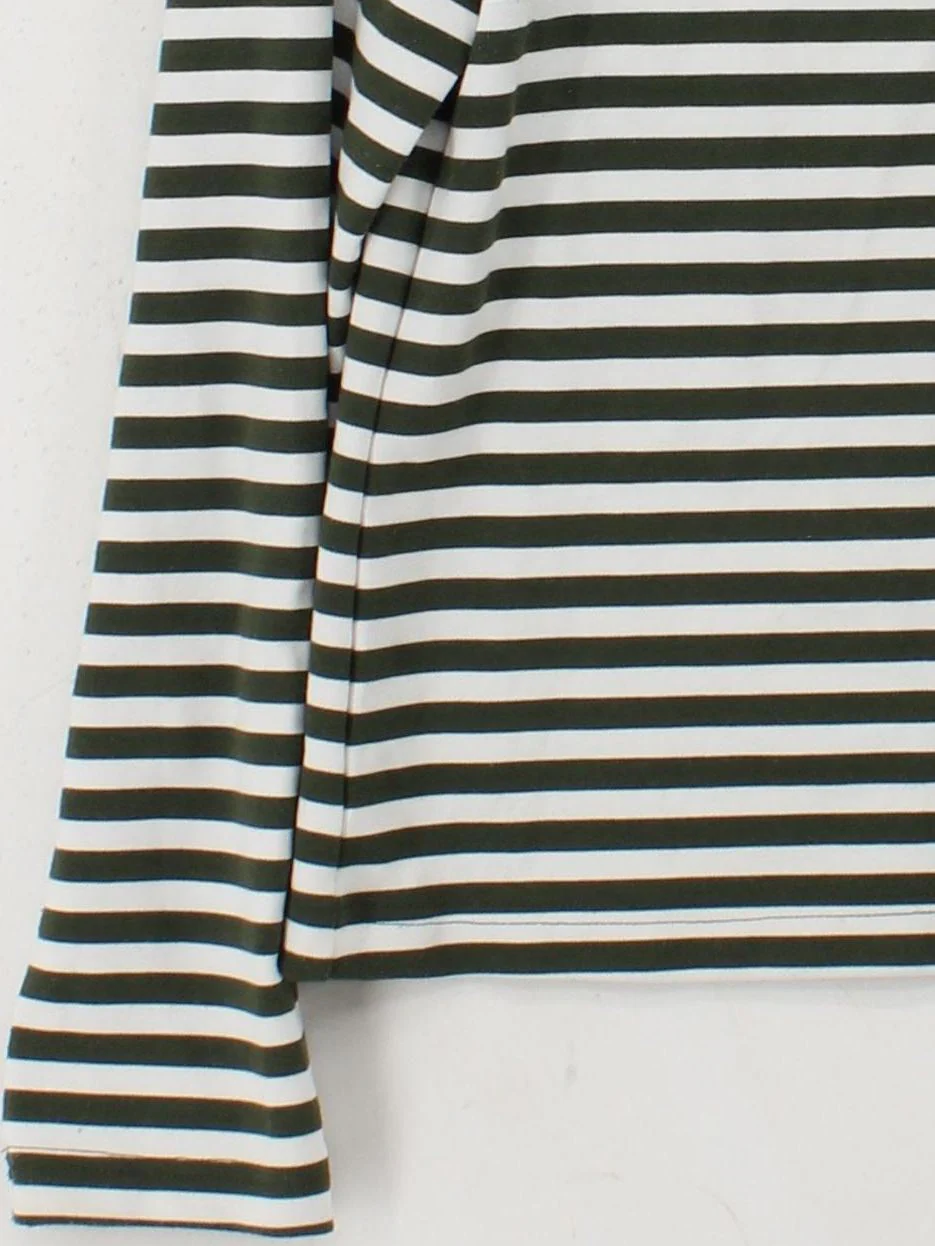 Coast Women's Top L Green Striped 100% Other Long Sleeve Round Neck Jersey - Image 4