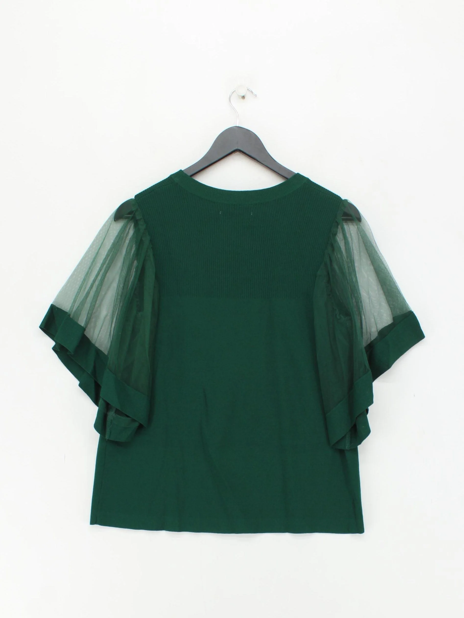 Coast Women's Top L Green Viscose with Polyamide Short Sleeve Round Neck Basic - Image 2