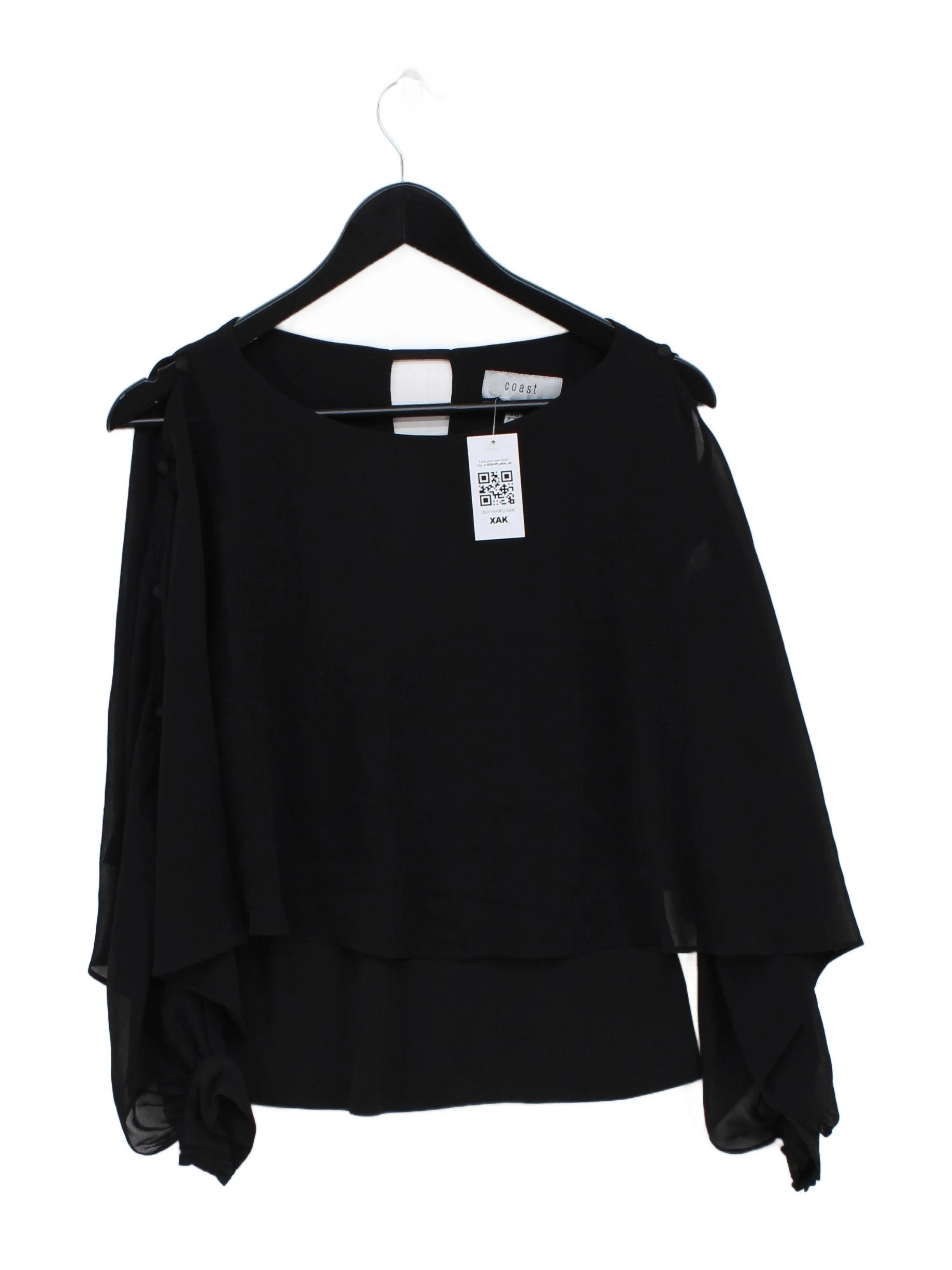 Coast Women's Top M Black 100% Other Long Sleeve Round Neck Basic
