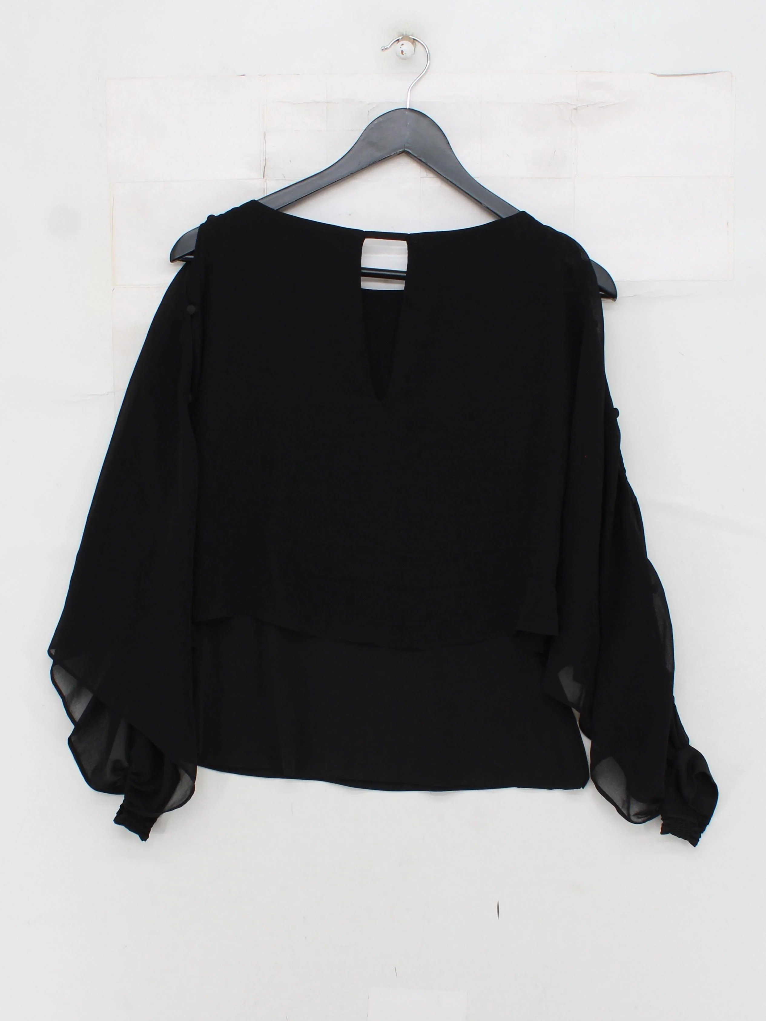 Coast Women's Top M Black 100% Other Long Sleeve Round Neck Basic - Image 2