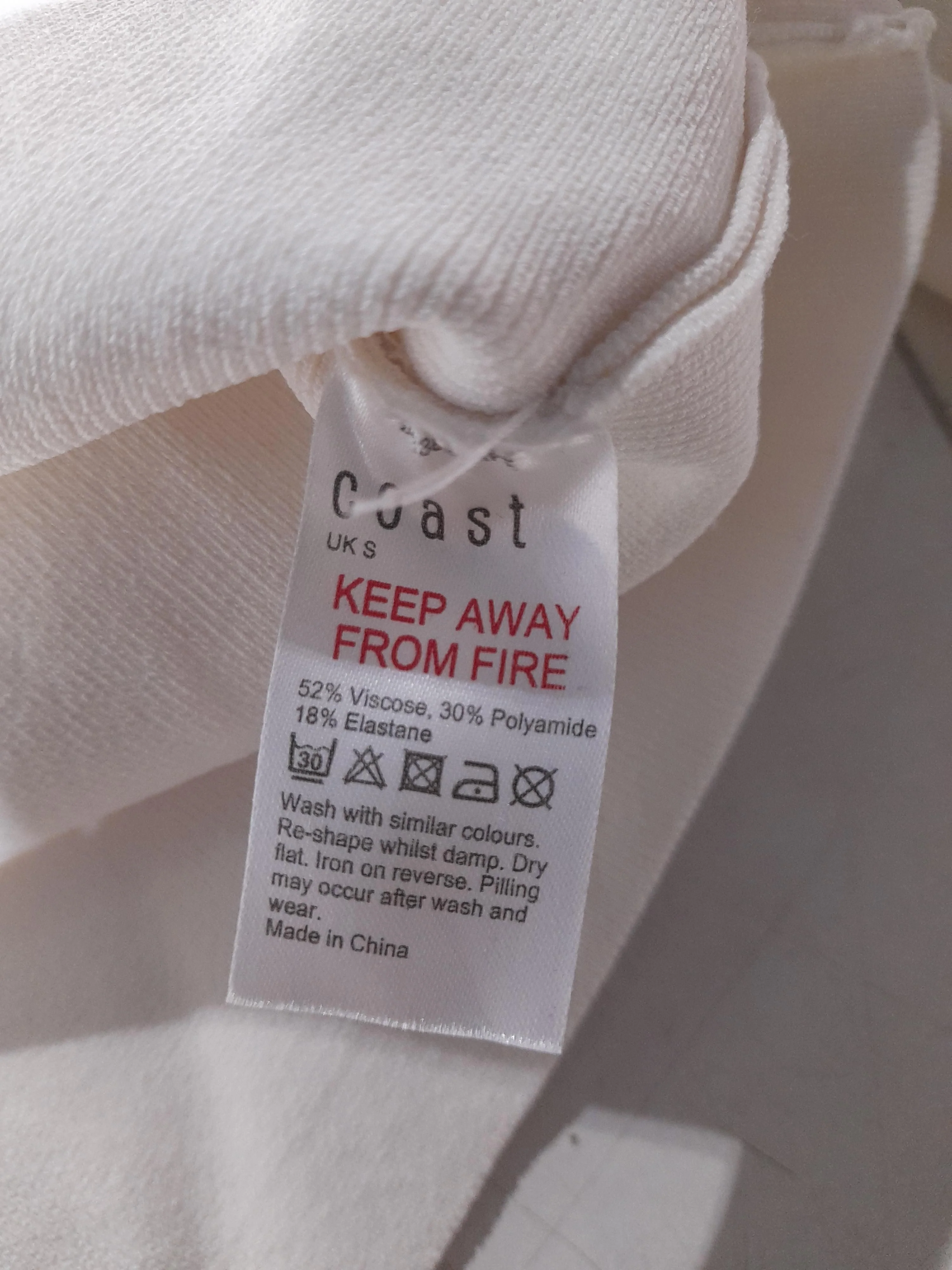 Coast Women's Top S Cream Viscose with Polyamide, Elastane Basic - Image 7