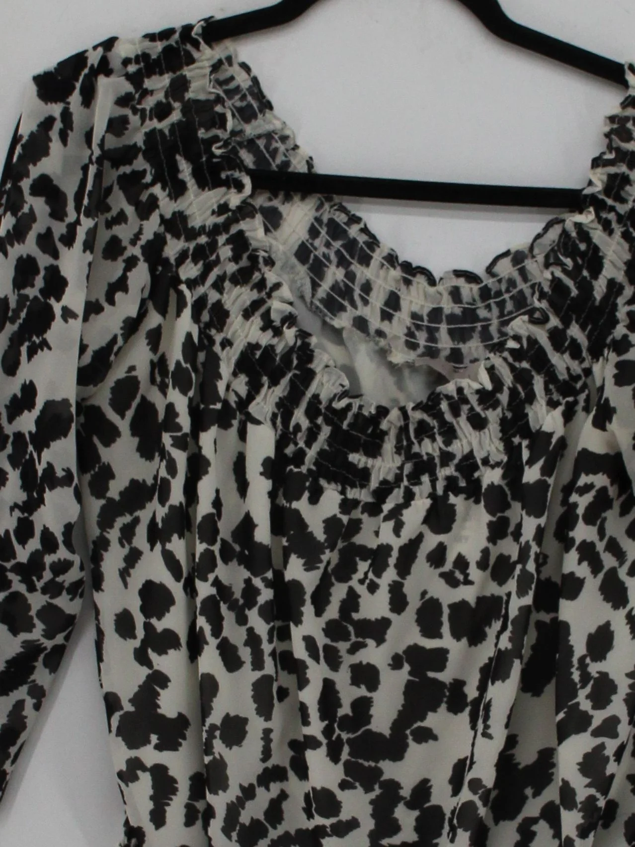 Coast Women's Top S Multi Animal Print 100% Other Long Sleeve Square Neck Basic - Image 3