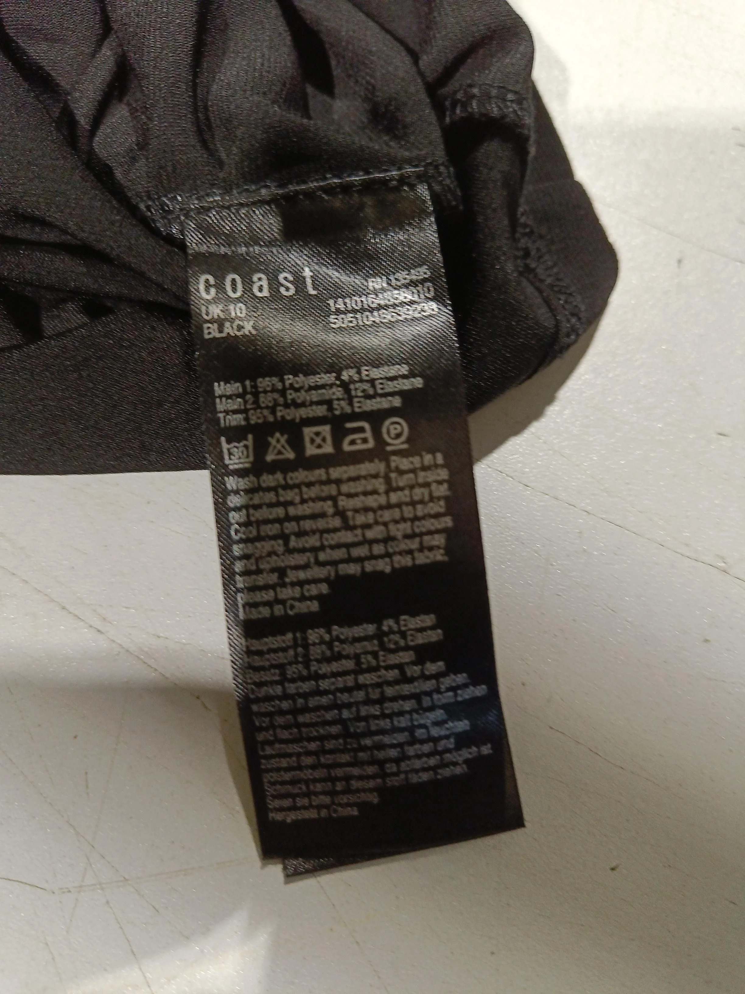 Coast Women's Top UK 10 Black Polyester with Elastane Basic - Image 6