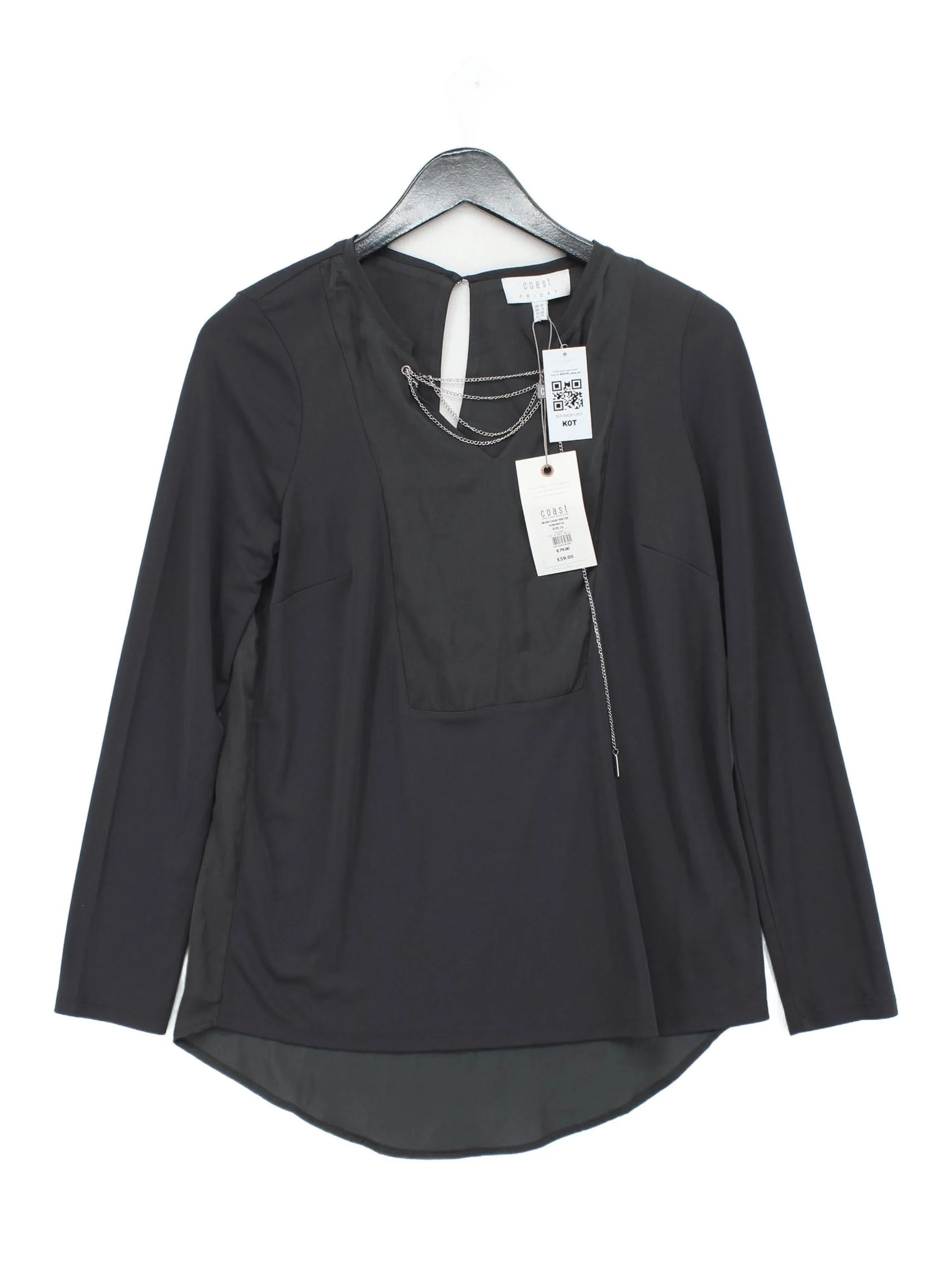Coast Women's Top UK 10 Grey Polyester with Elastane Basic New with tags