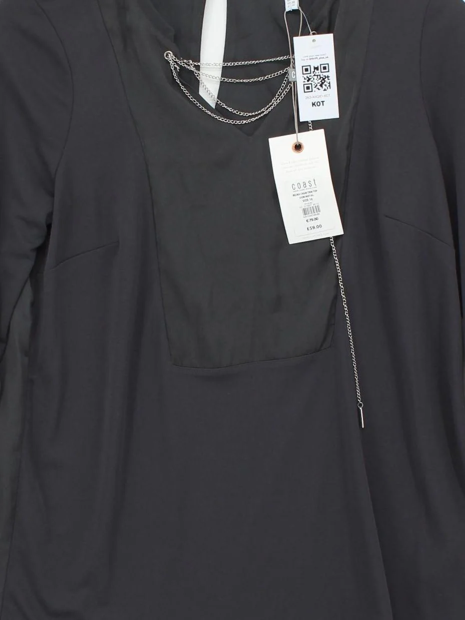 Coast Women's Top UK 10 Grey Polyester with Elastane Basic New with tags - Image 3