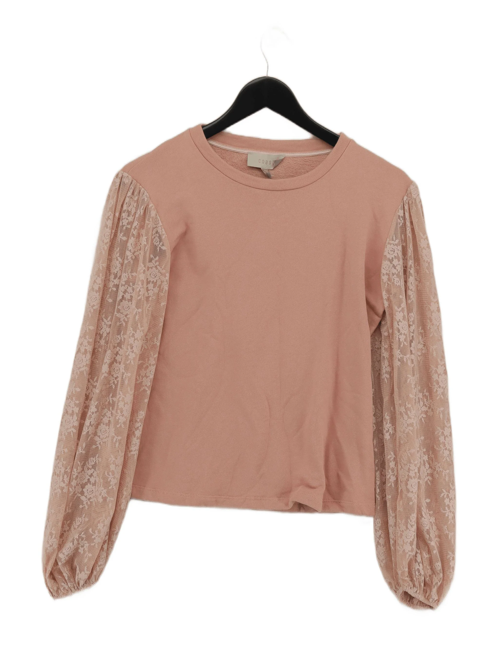 Coast Women's Top UK 10 Pink Cotton with Polyester Basic