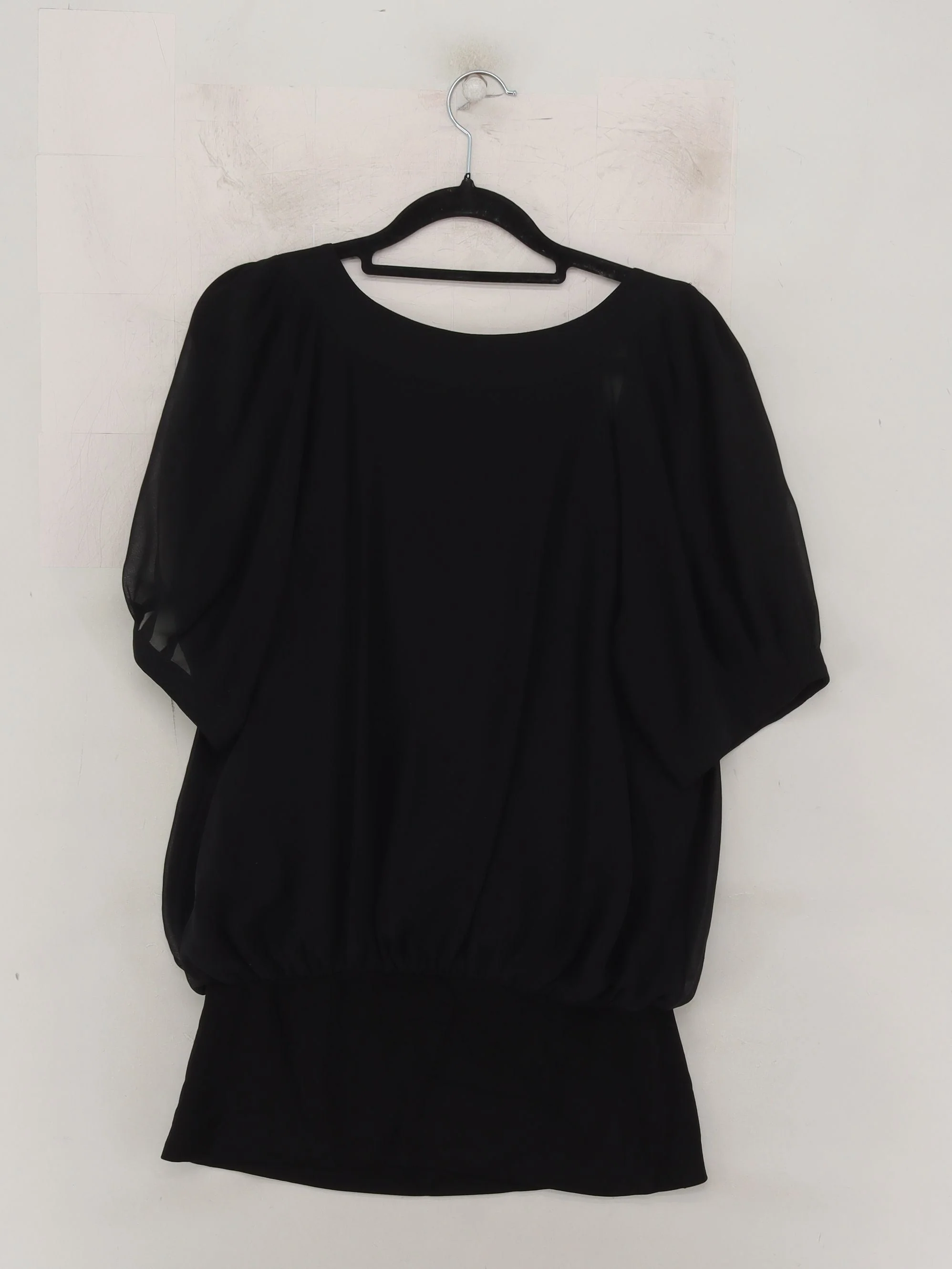 Coast Women's Top UK 12 Black 100% Other Short Sleeve V-Neck Tunic - Image 2