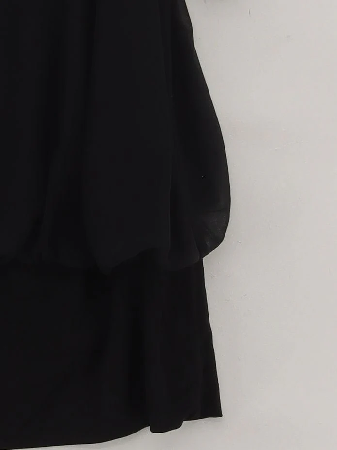 Coast Women's Top UK 12 Black 100% Other Short Sleeve V-Neck Tunic - Image 4
