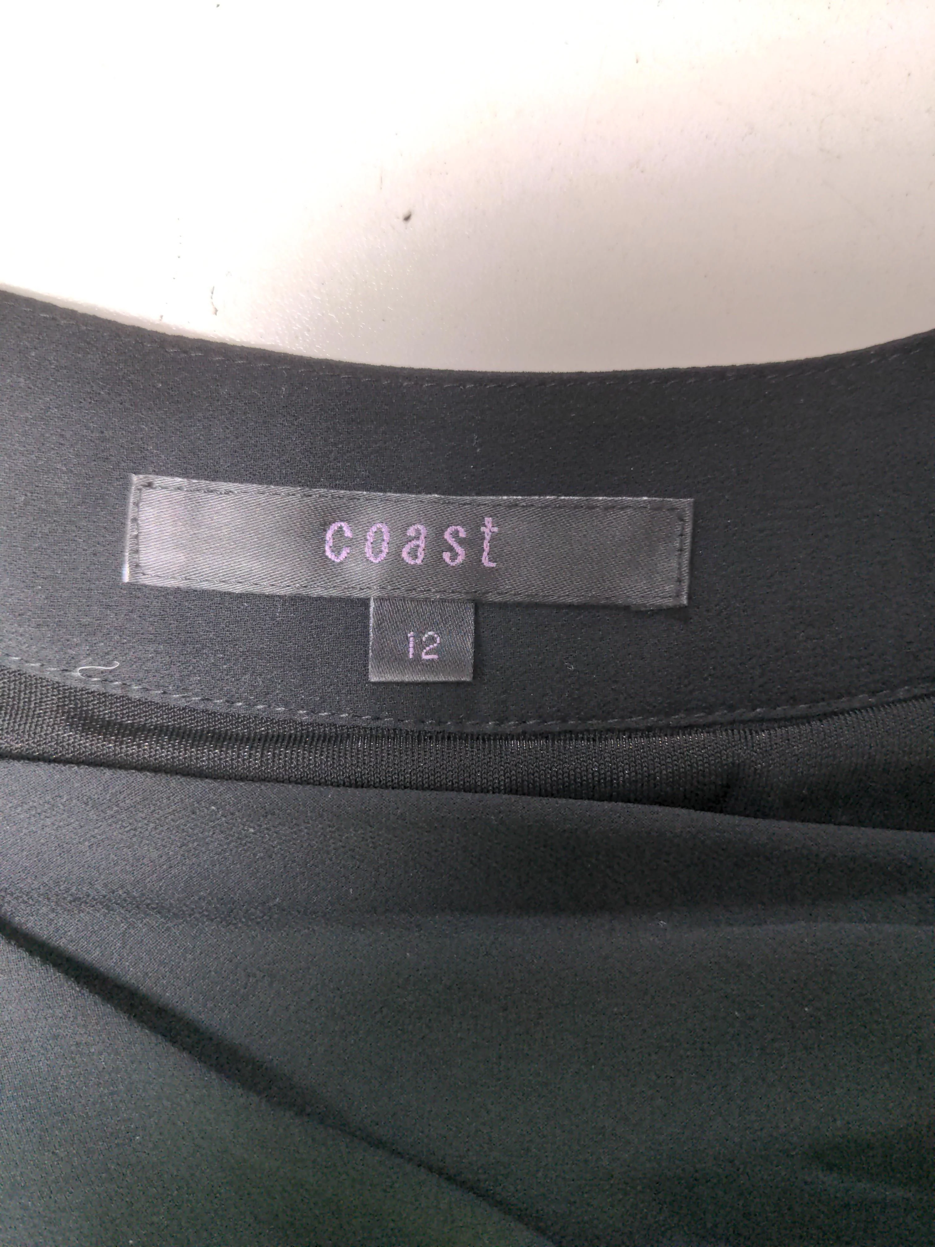 Coast Women's Top UK 12 Black 100% Other Short Sleeve V-Neck Tunic - Image 5