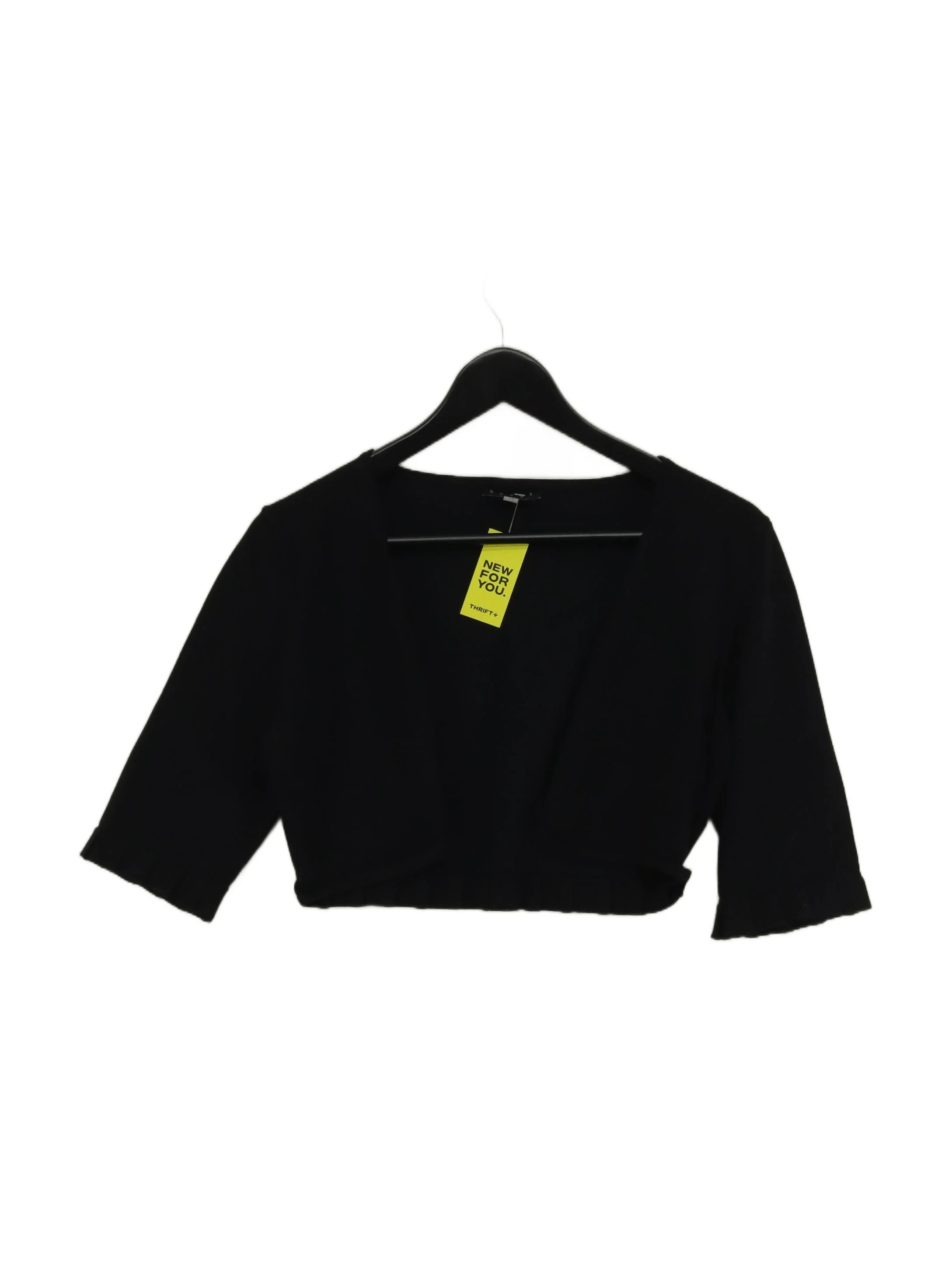 Coast Women's Top UK 12 Black Viscose with Polyamide, Elastane Cropped
