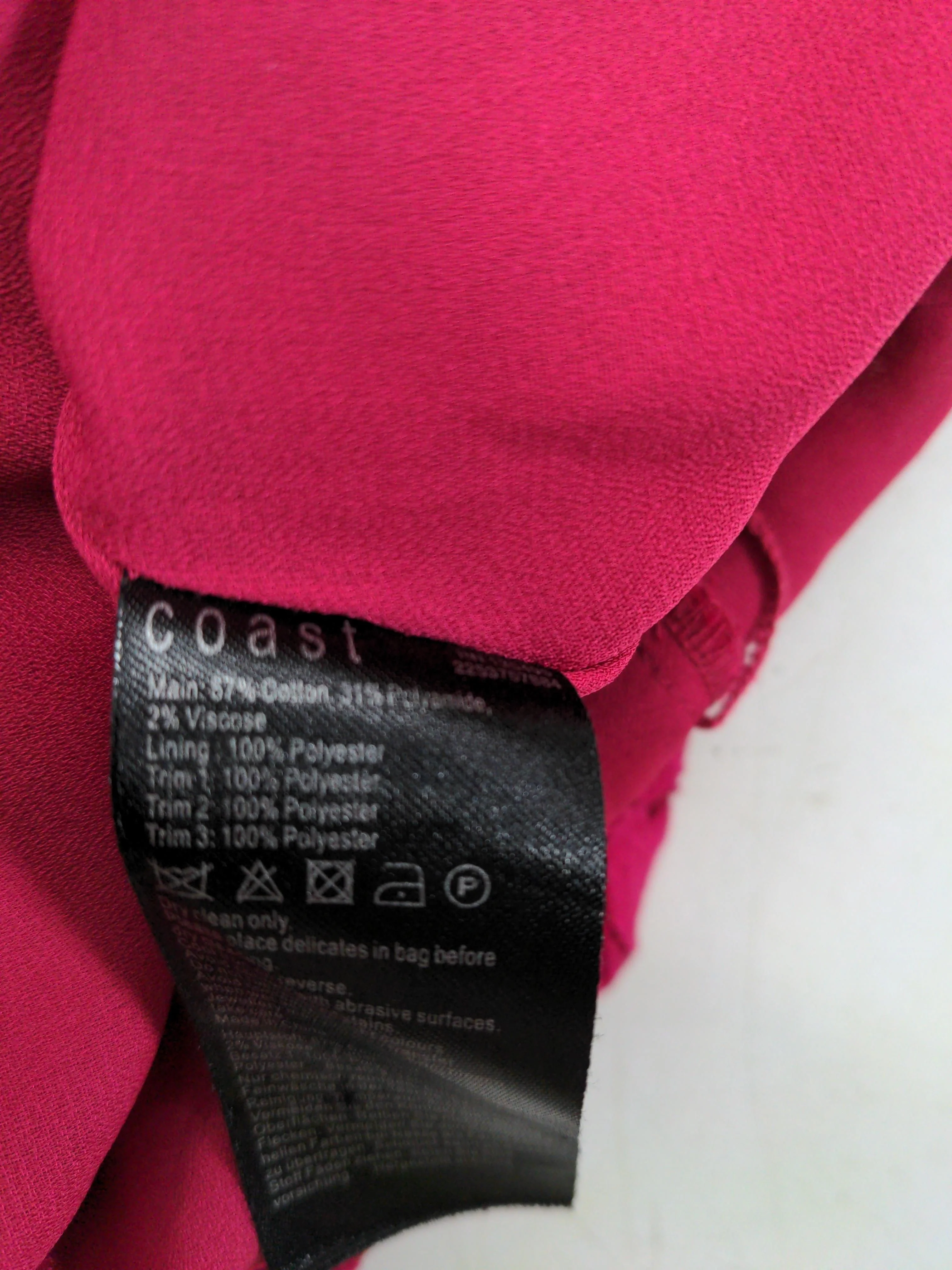 Coast Women's Top UK 12 Red Cotton with Polyamide, Viscose Basic - Image 6