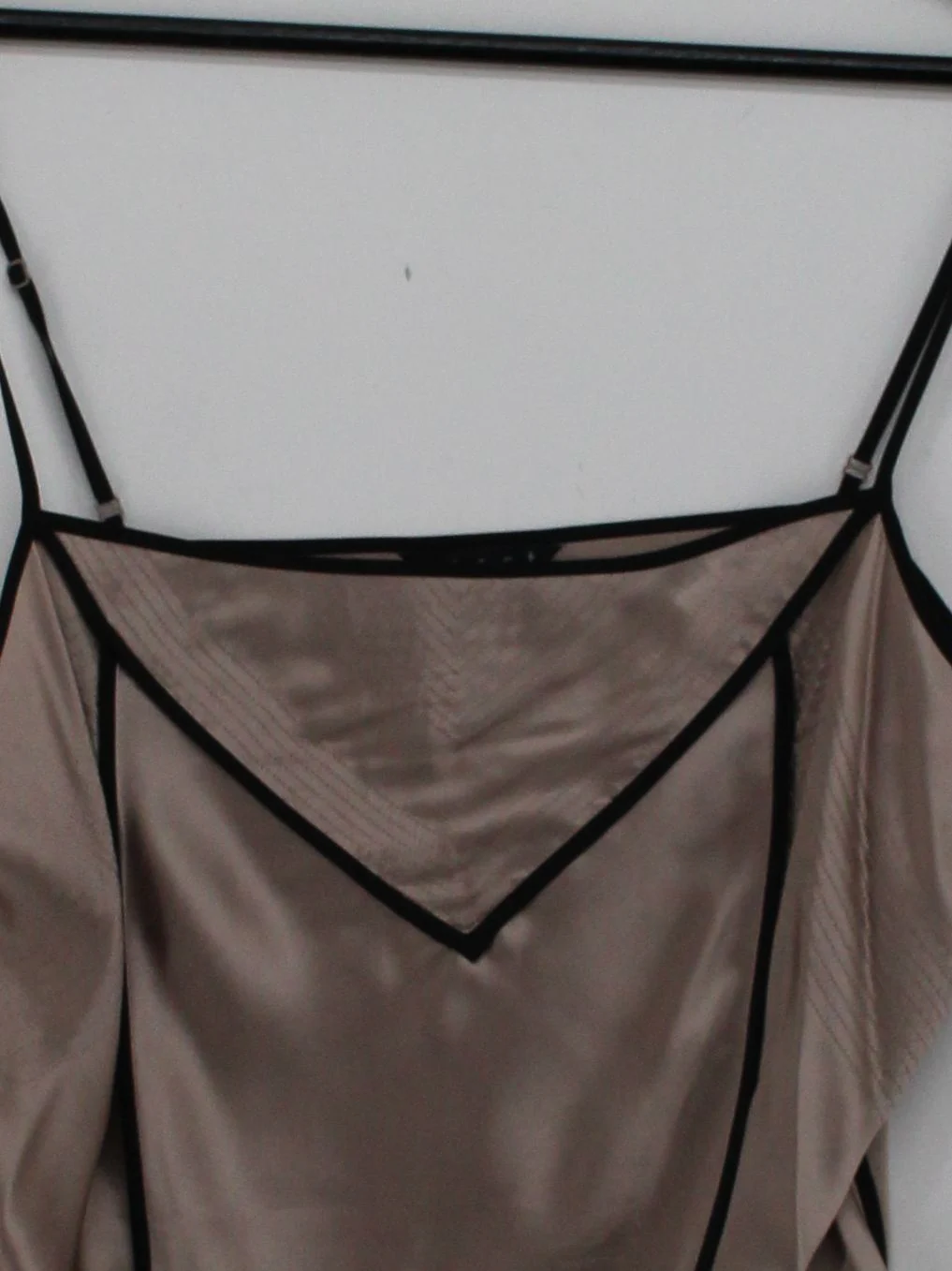 Coast Women's Top UK 16 Tan 100% Silk Sleeveless Square Neck Basic - Image 3