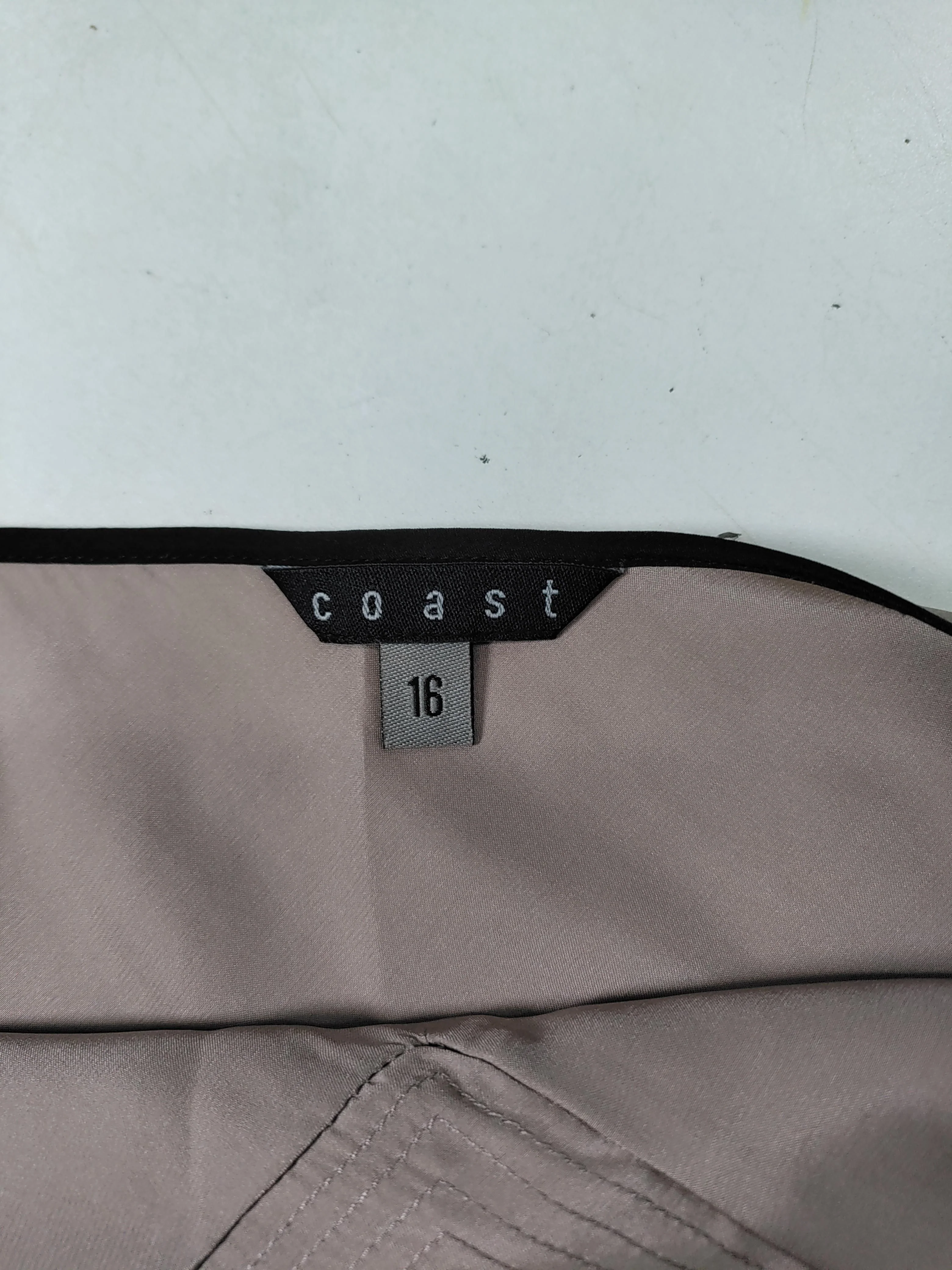 Coast Women's Top UK 16 Tan 100% Silk Sleeveless Square Neck Basic - Image 6