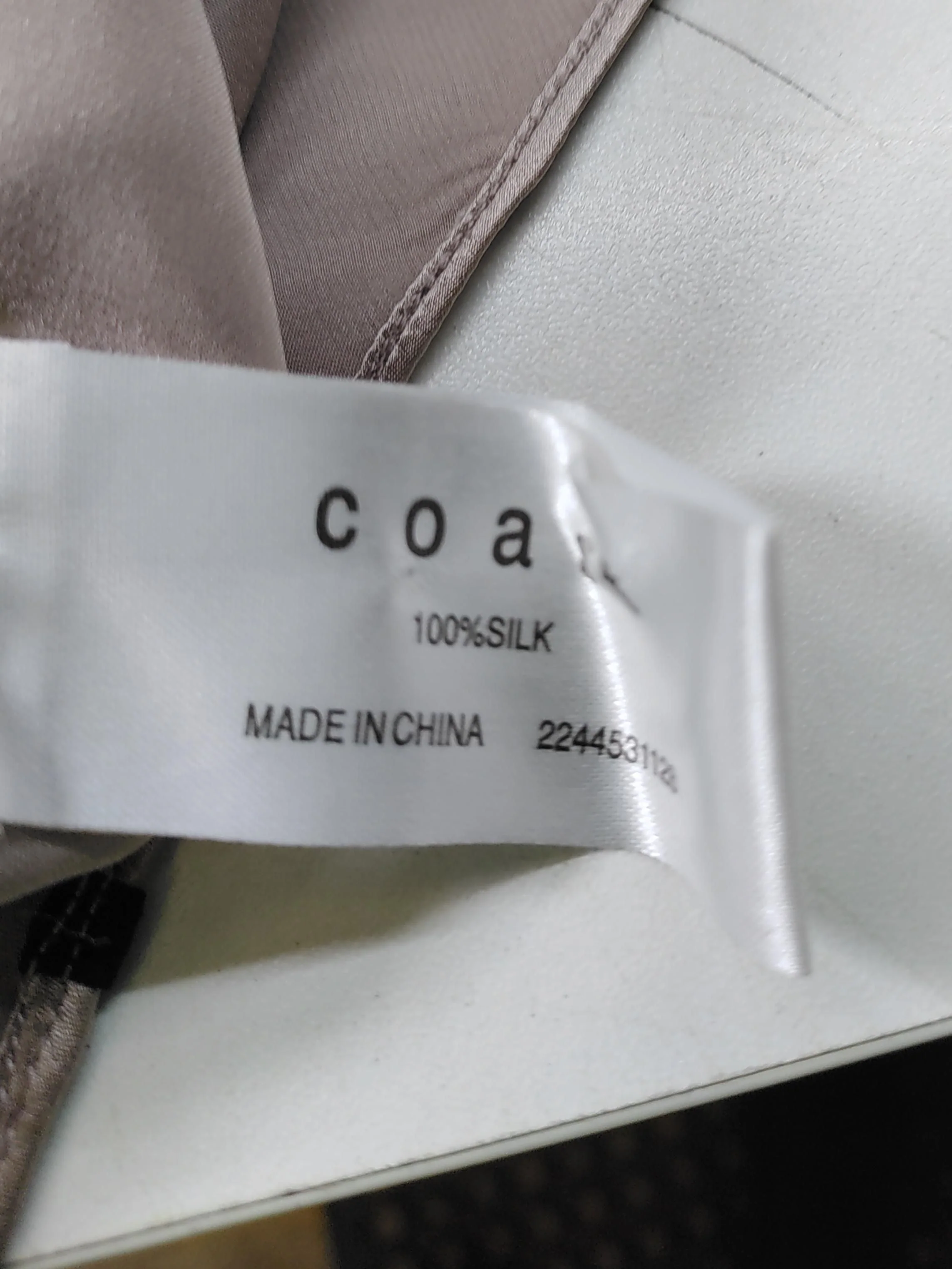 Coast Women's Top UK 16 Tan 100% Silk Sleeveless Square Neck Basic - Image 7