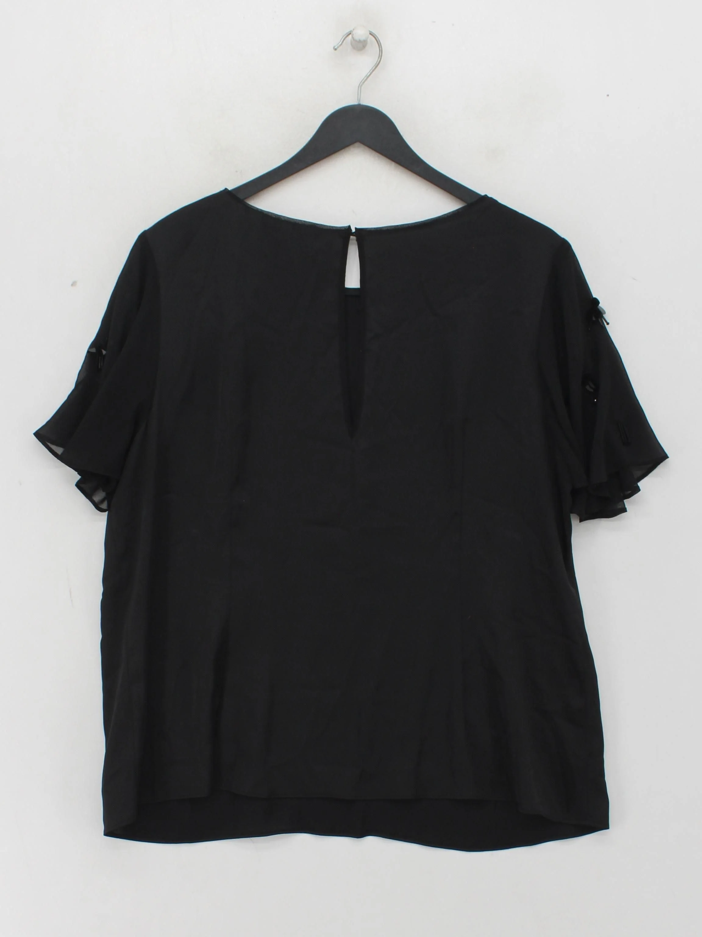 Coast Women's Top UK 20 Black 100% Polyester Short Sleeve Round Neck Basic - Image 2