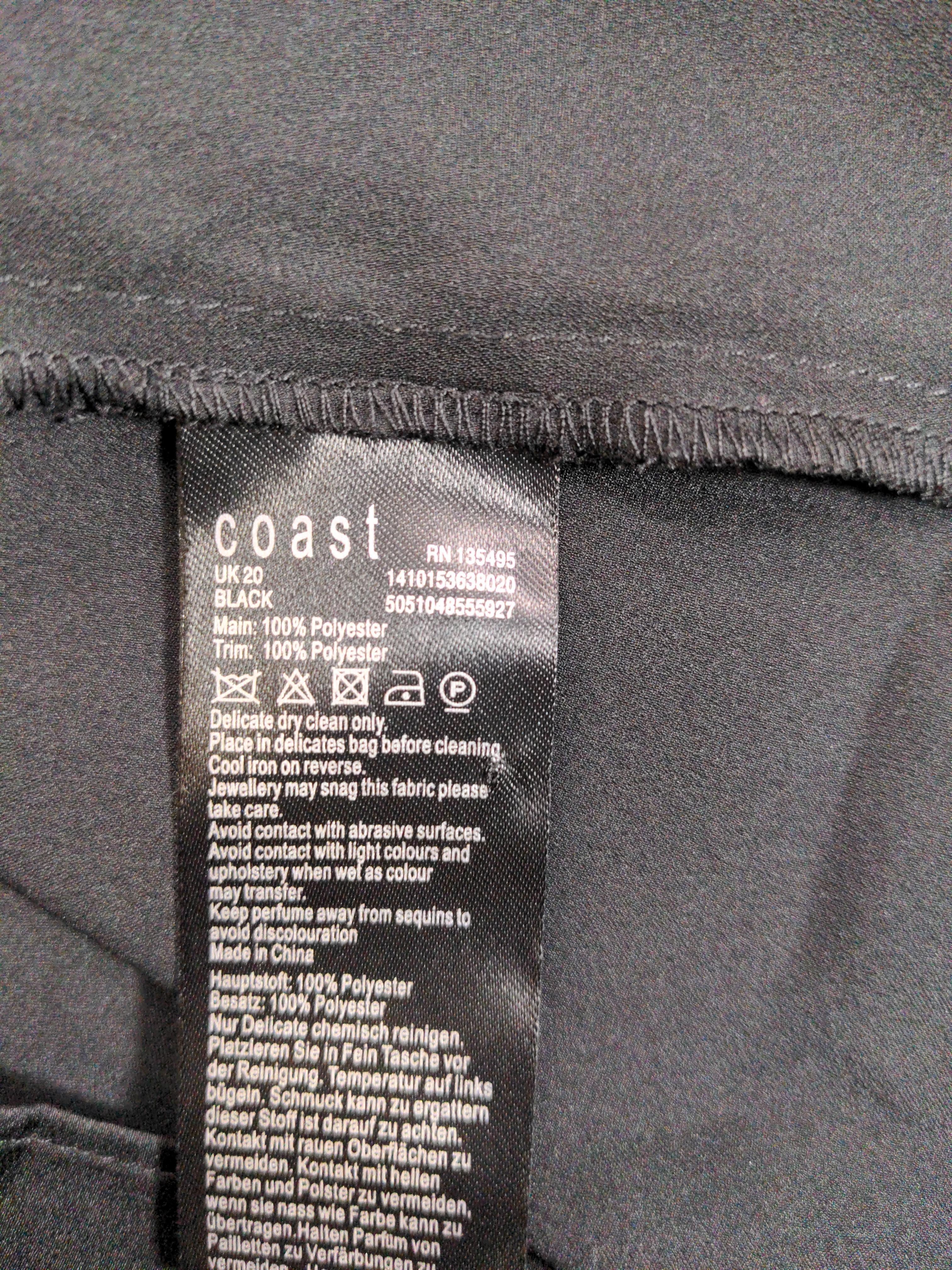Coast Women's Top UK 20 Black 100% Polyester Short Sleeve Round Neck Basic - Image 7