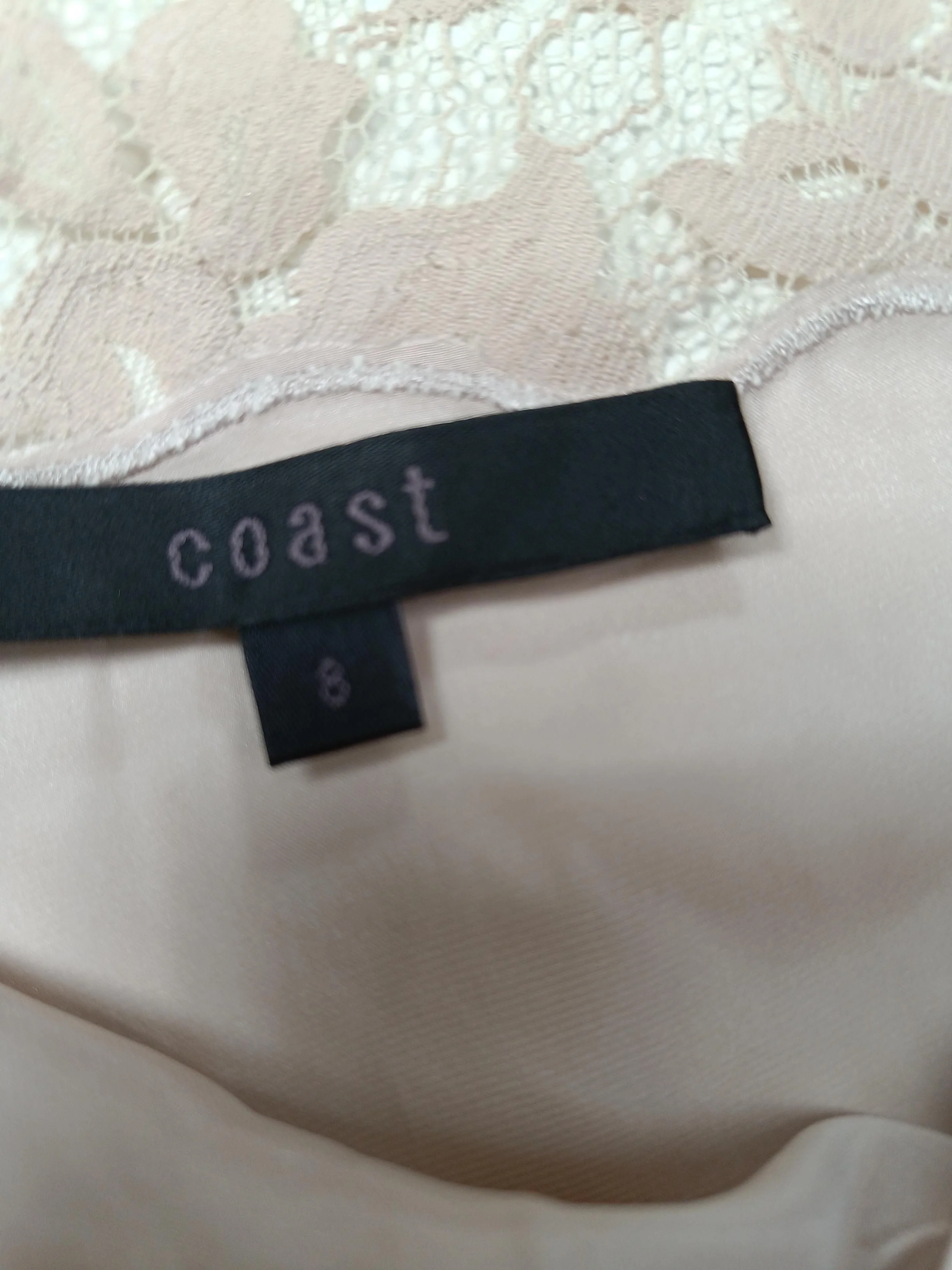 Coast Women's Top UK 8 Pink Silk with Cotton, Nylon Basic - Image 5