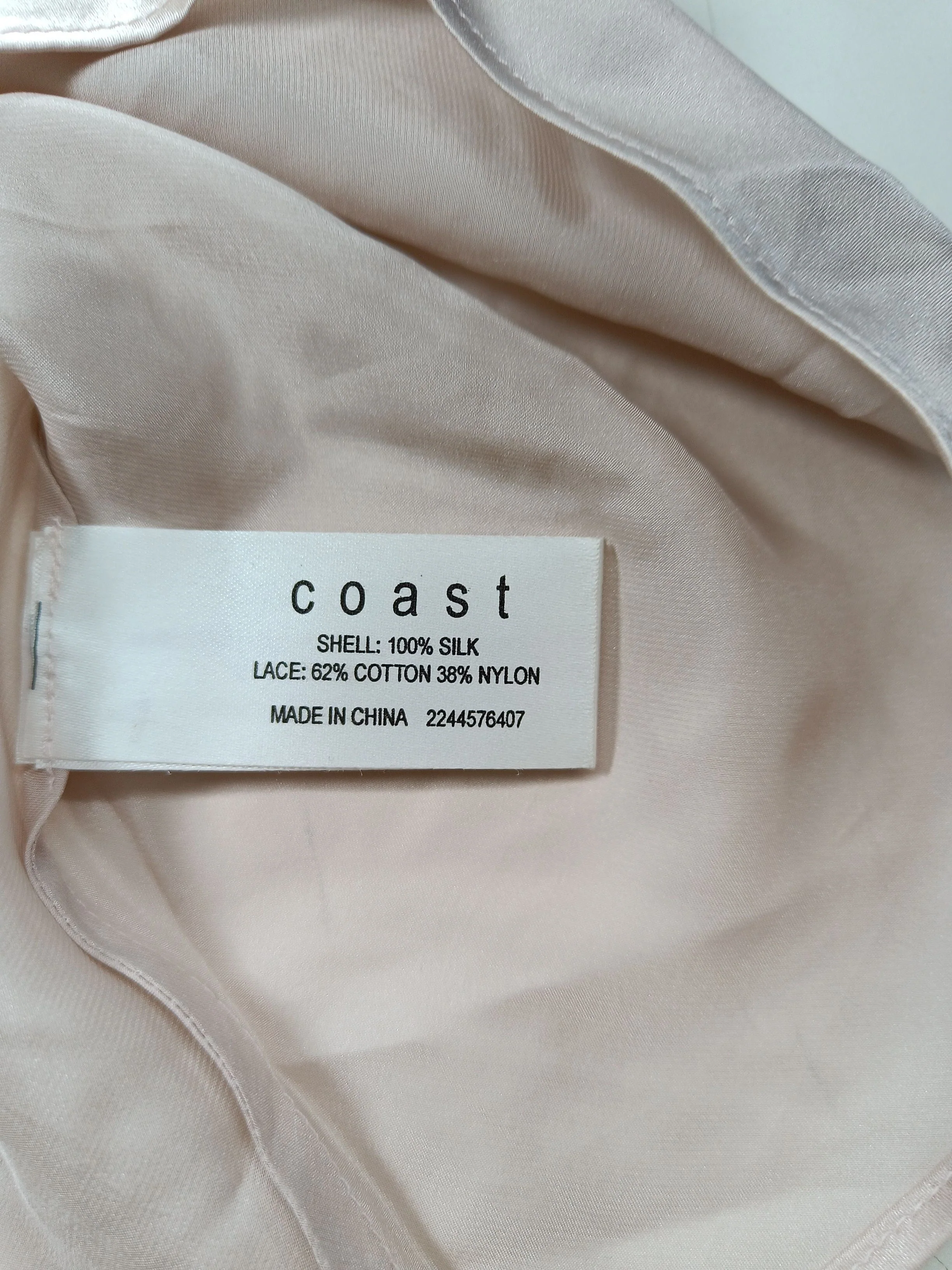 Coast Women's Top UK 8 Pink Silk with Cotton, Nylon Basic - Image 6