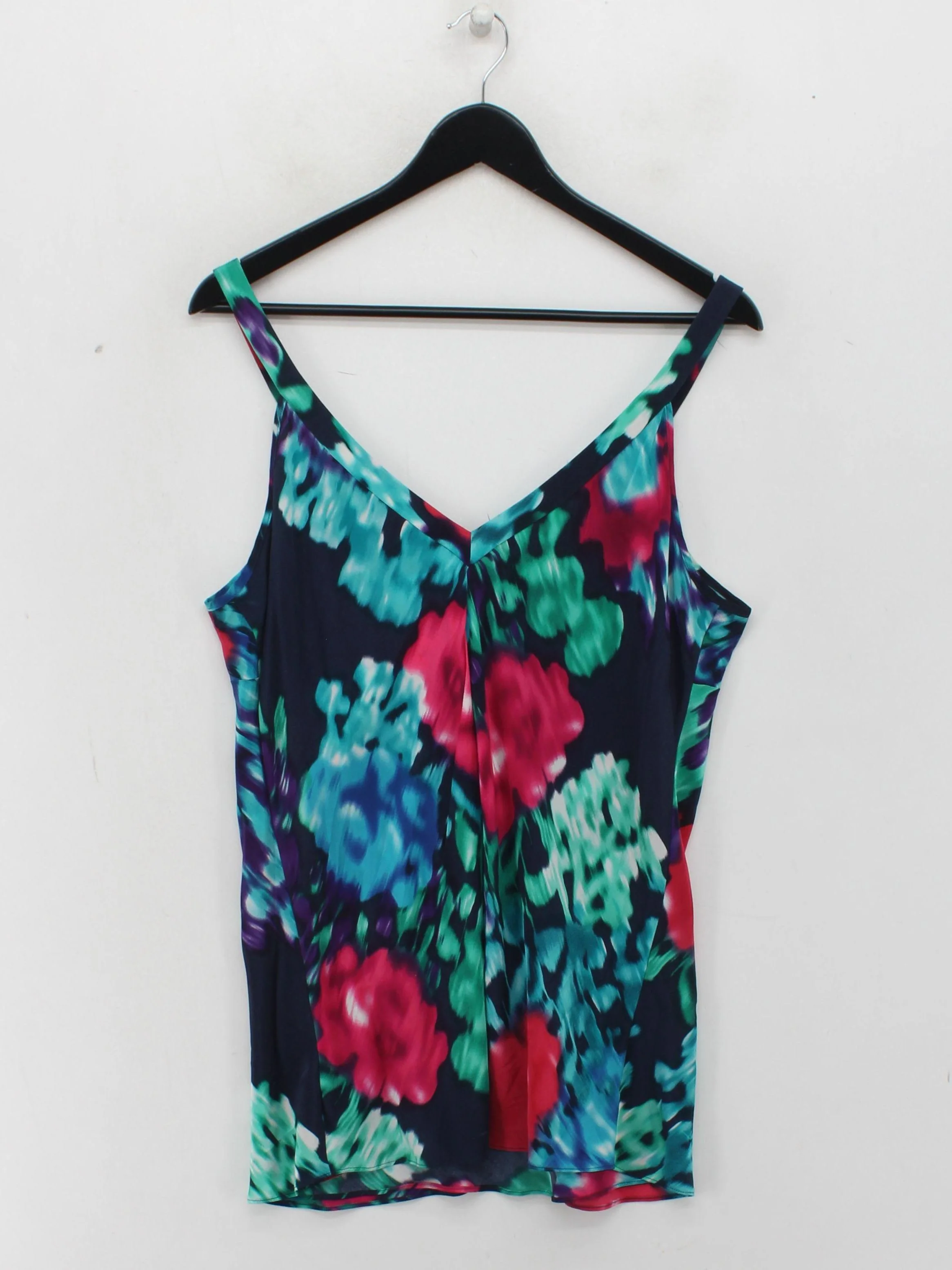 Coast Women's Top XL Multi Floral 100% Silk Sleeveless V-Neck Basic - Image 2