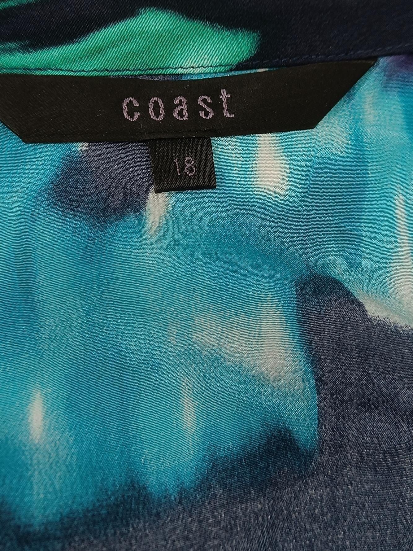 Coast Women's Top XL Multi Floral 100% Silk Sleeveless V-Neck Basic - Image 5