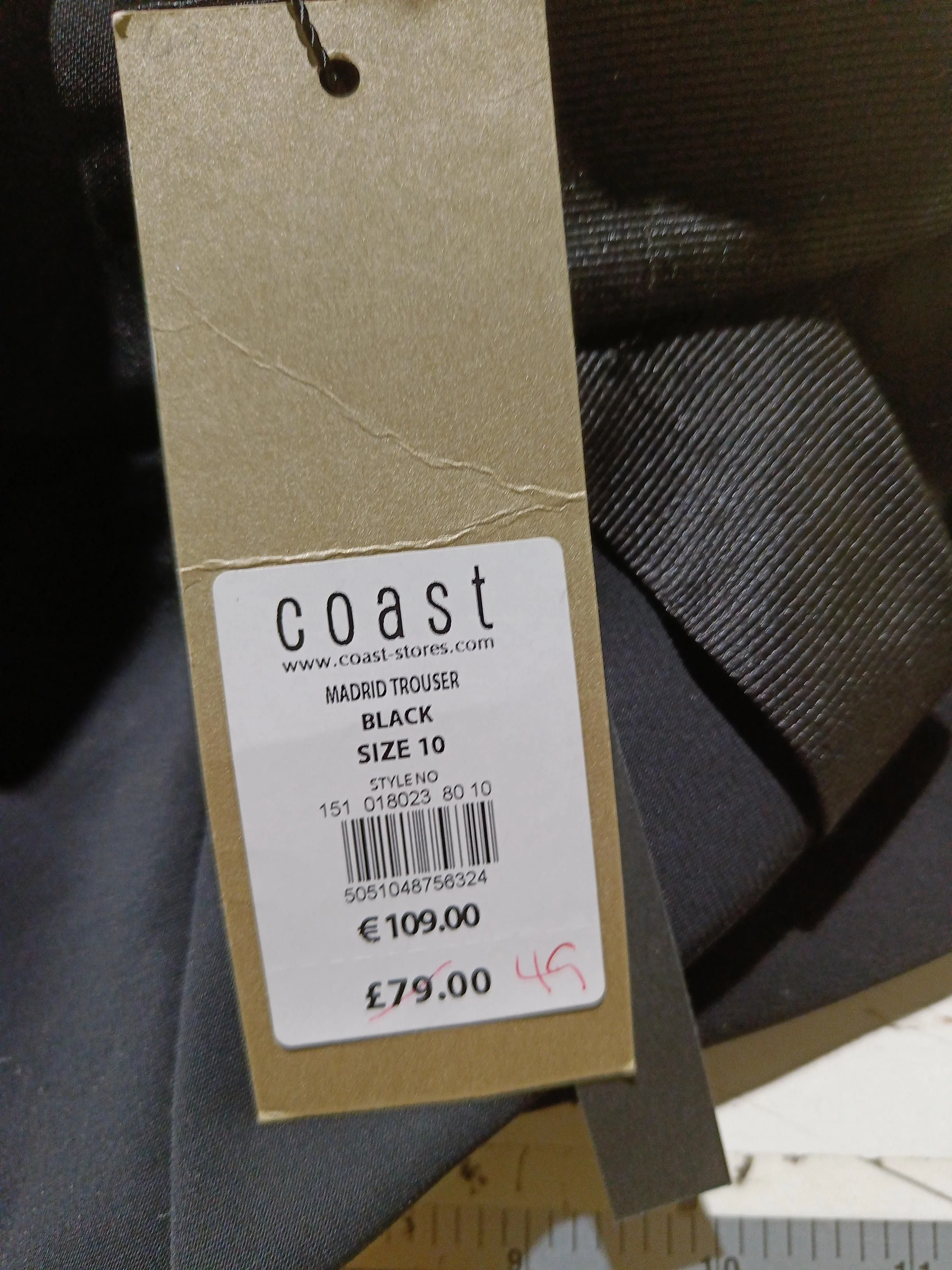 Coast Women's Trousers UK 10 Black 100% Other Tapered Chino New with tags - Image 6