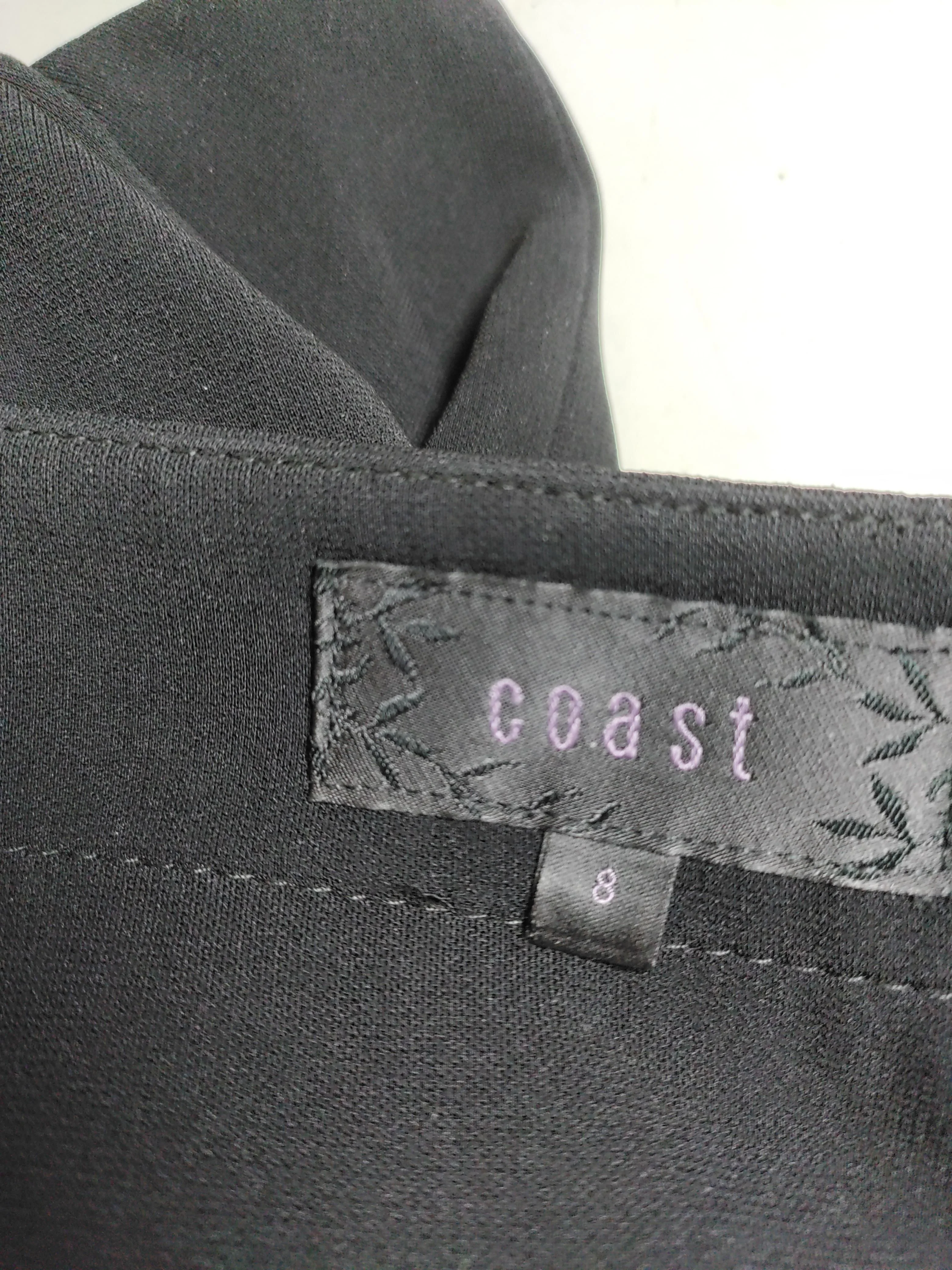 Coast Women's Trousers UK 8 Black Acetate with Polyester Wide-Leg Capri - Image 5