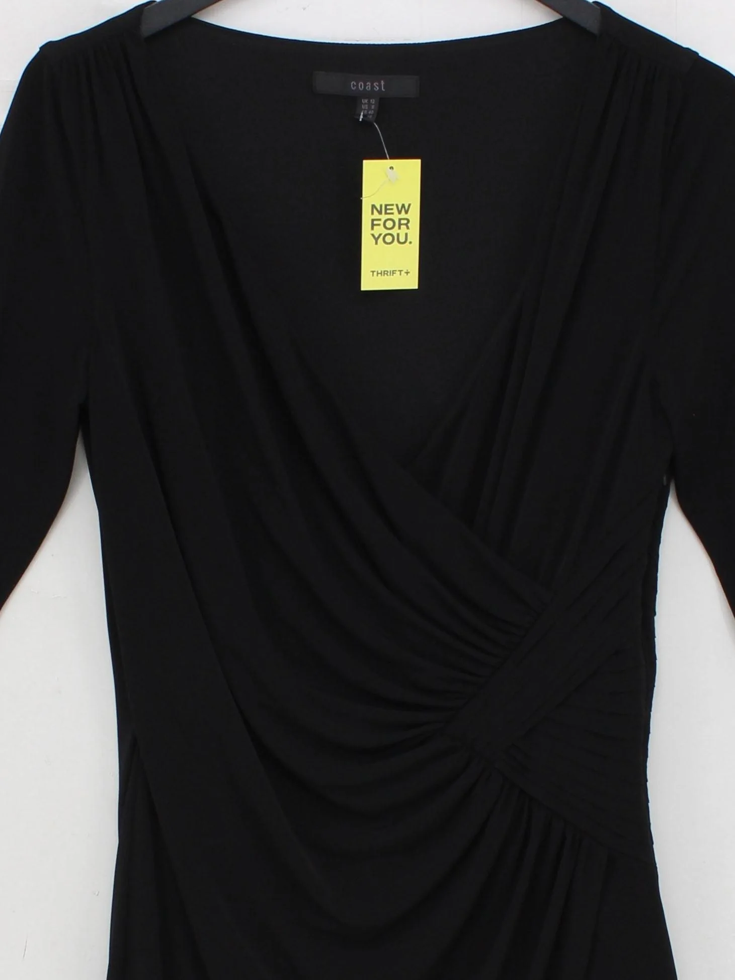 Coast Wrap Mini Dress UK12 in Black - Image 3