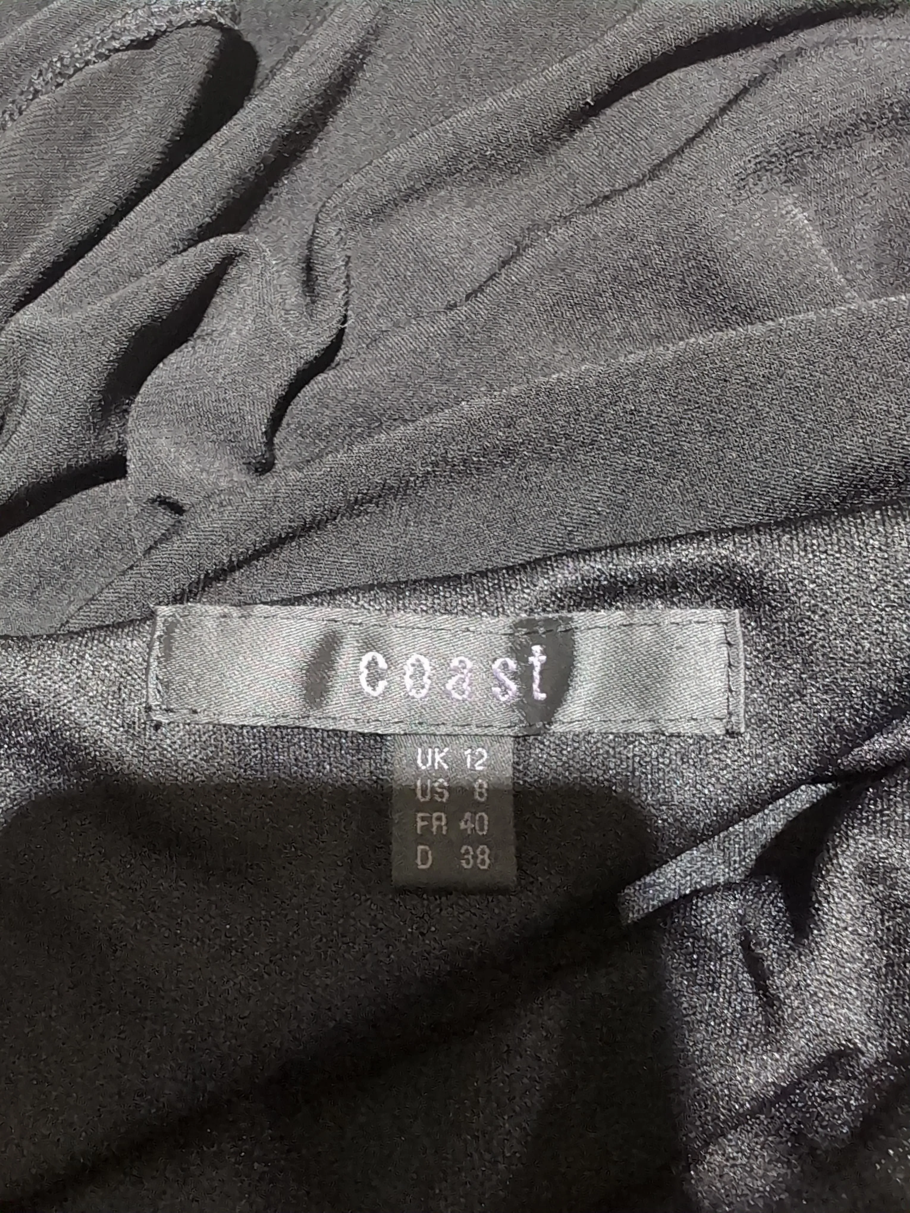 Coast Wrap Mini Dress UK12 in Black - Image 5