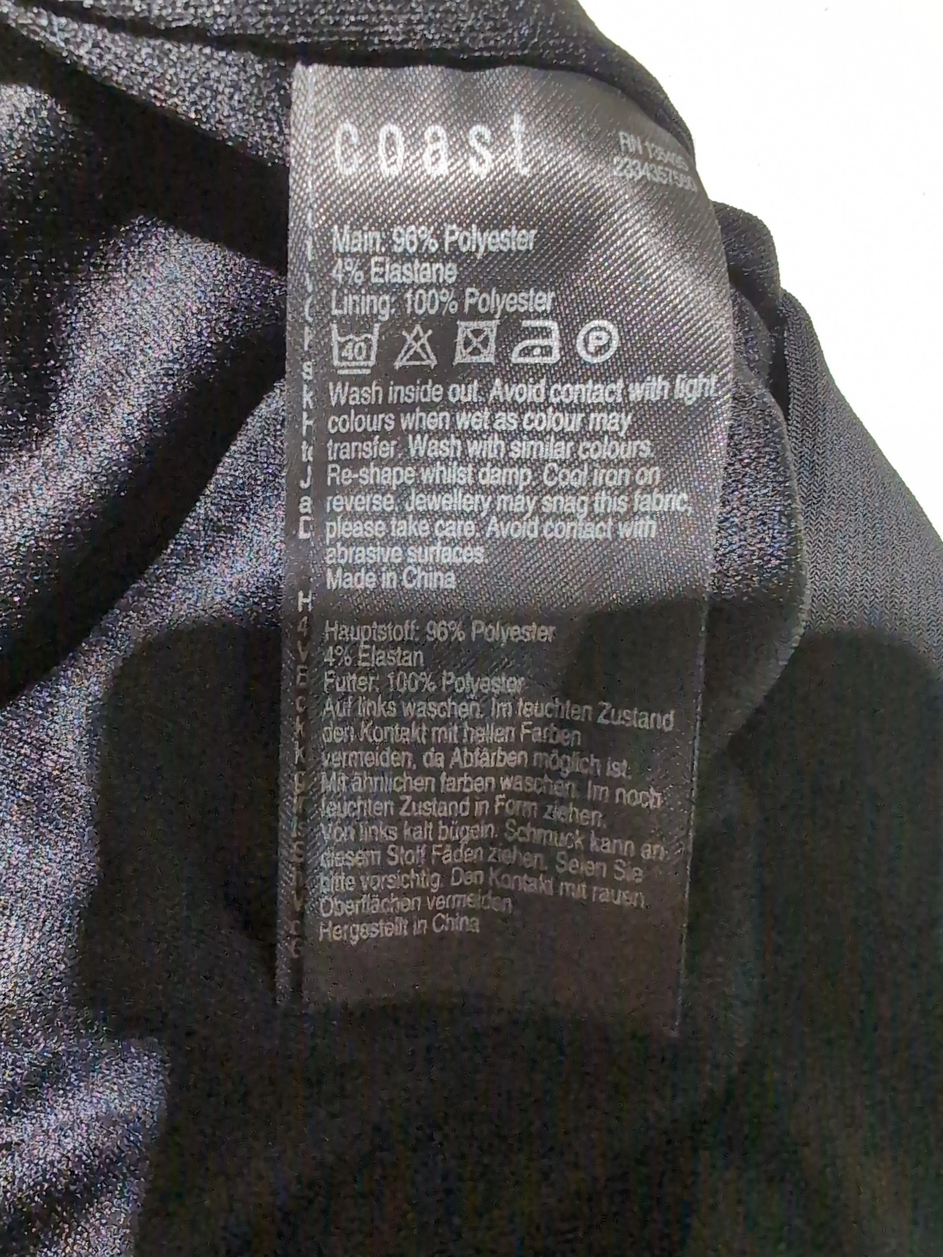 Coast Wrap Mini Dress UK12 in Black - Image 6