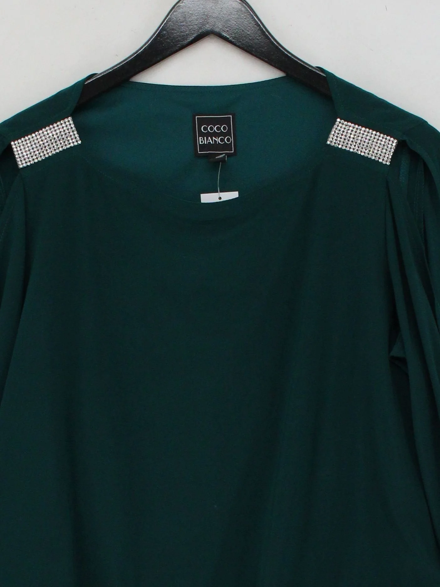 Coco Bianco Women's Top L Green Polyester with Elastane Basic - Image 3