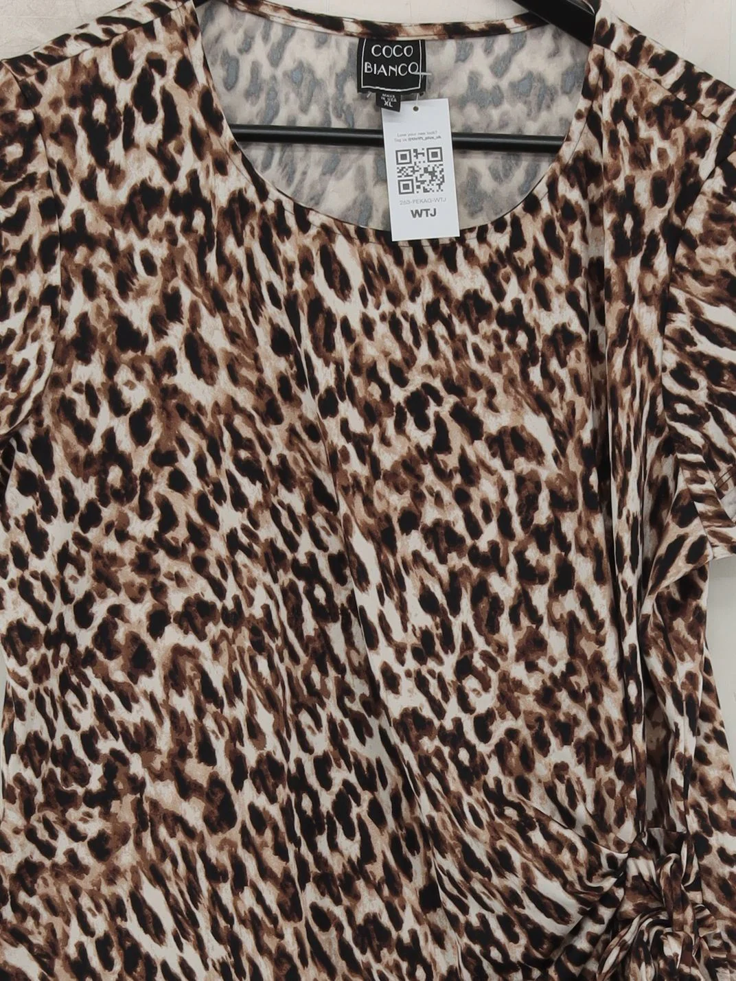 Coco Bianco Women's Top XL Brown Polyester with Elastane Basic - Image 3