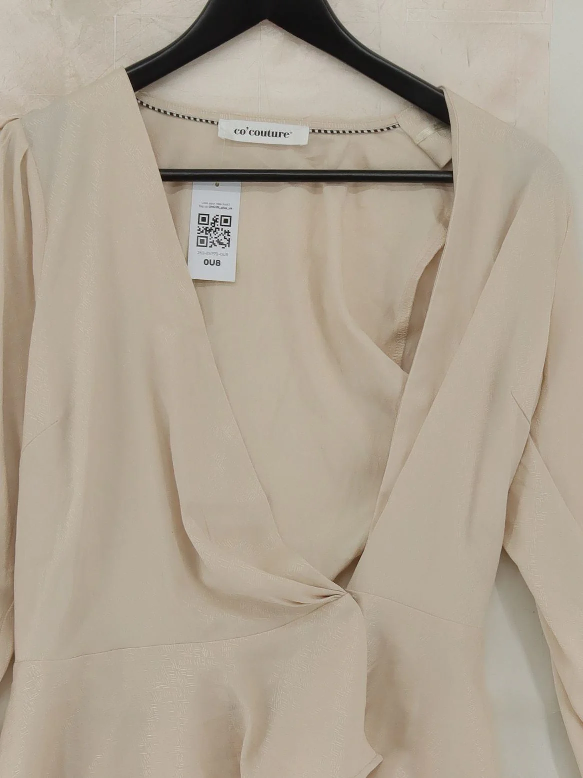 Co'couture Women's Blouse S Cream 100% Polyester Long Sleeve V-Neck Basic - Image 3