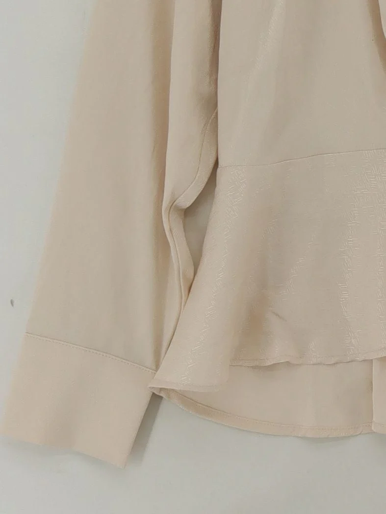 Co'couture Women's Blouse S Cream 100% Polyester Long Sleeve V-Neck Basic - Image 4