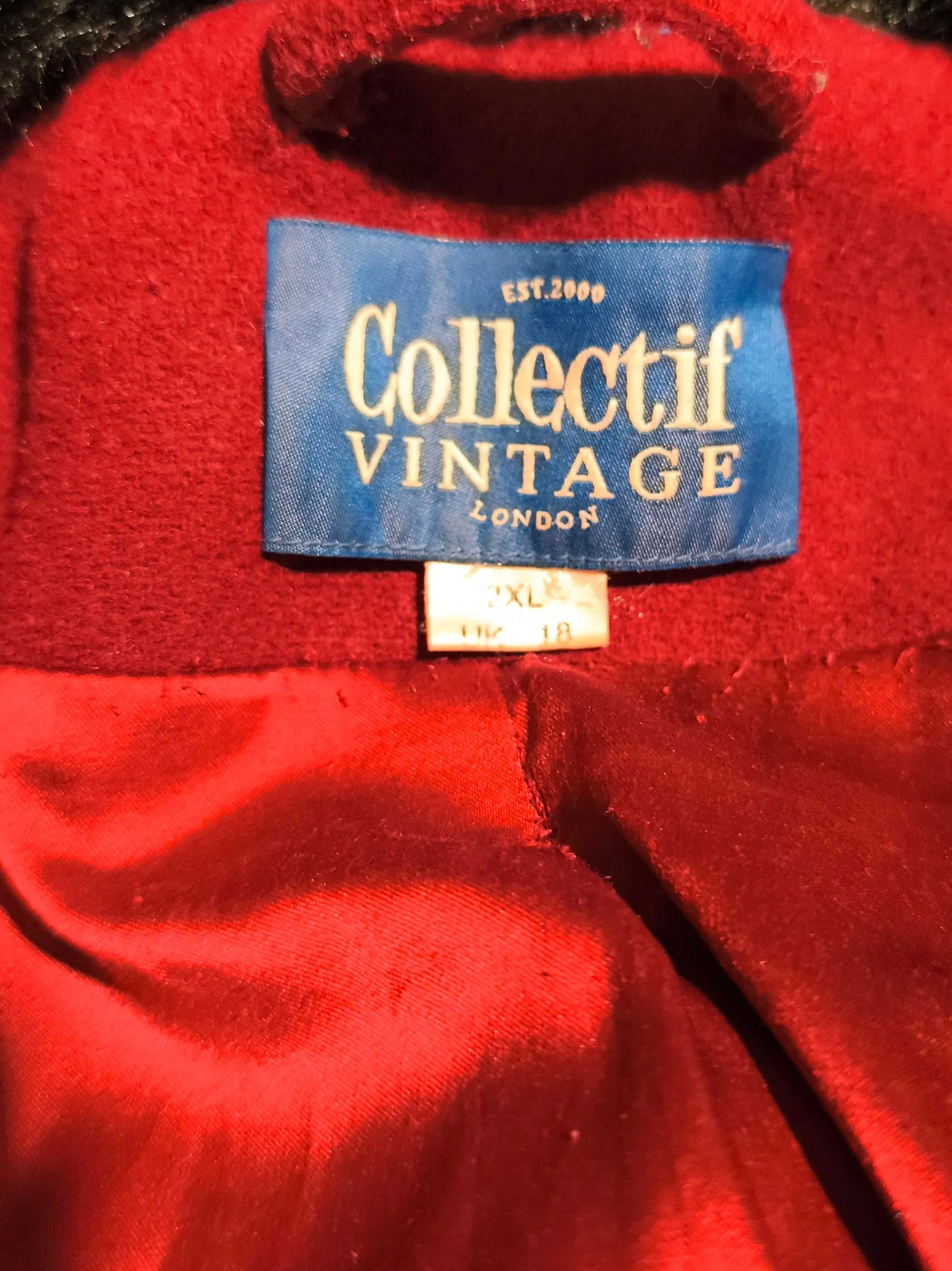 Collectif Vintage Women's Coat XXL Red Polyester with Wool, Spandex Overcoat - Image 5